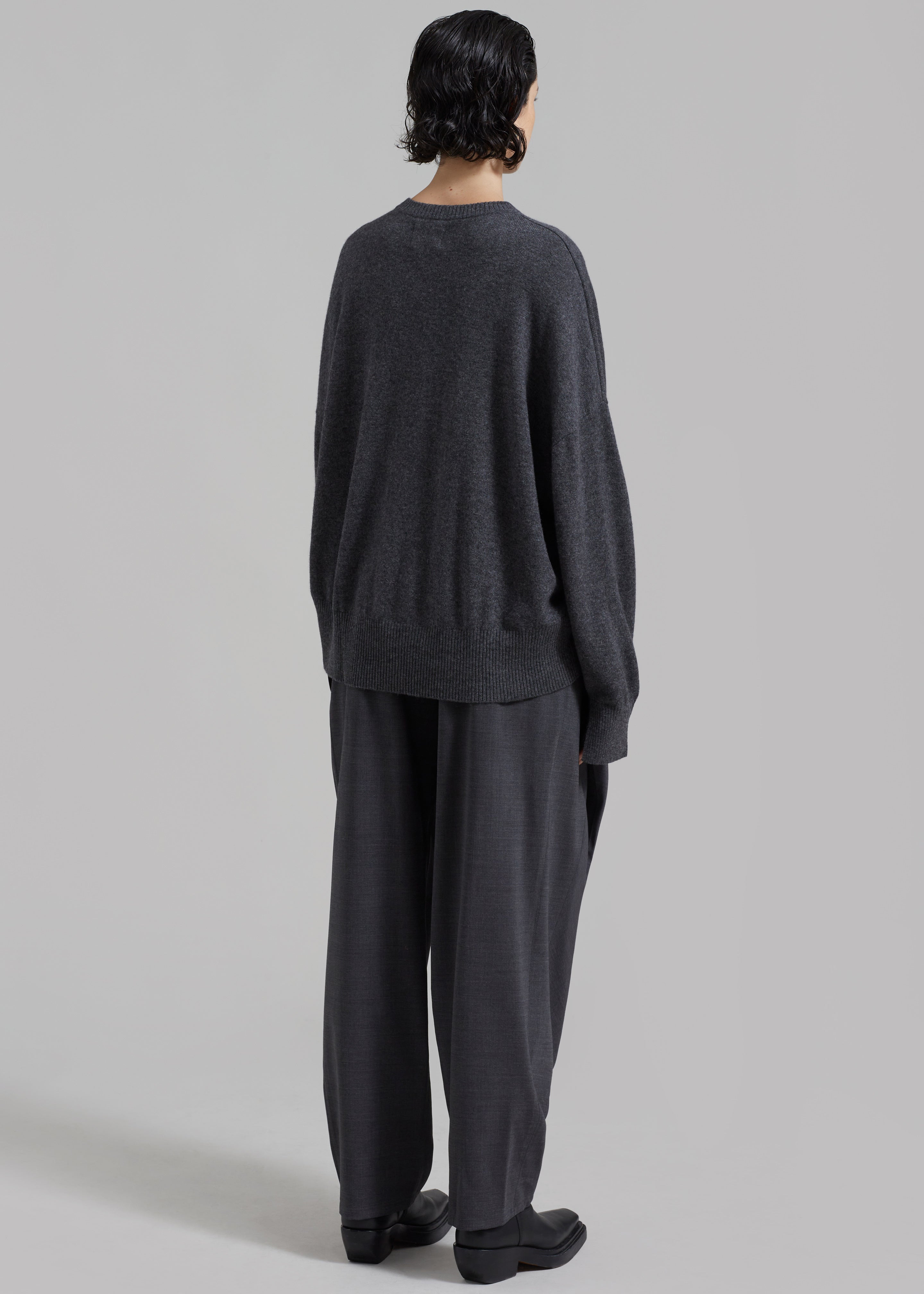 Loulou Studio Anaa Cashmere Sweater - Anthracite Melange - 7