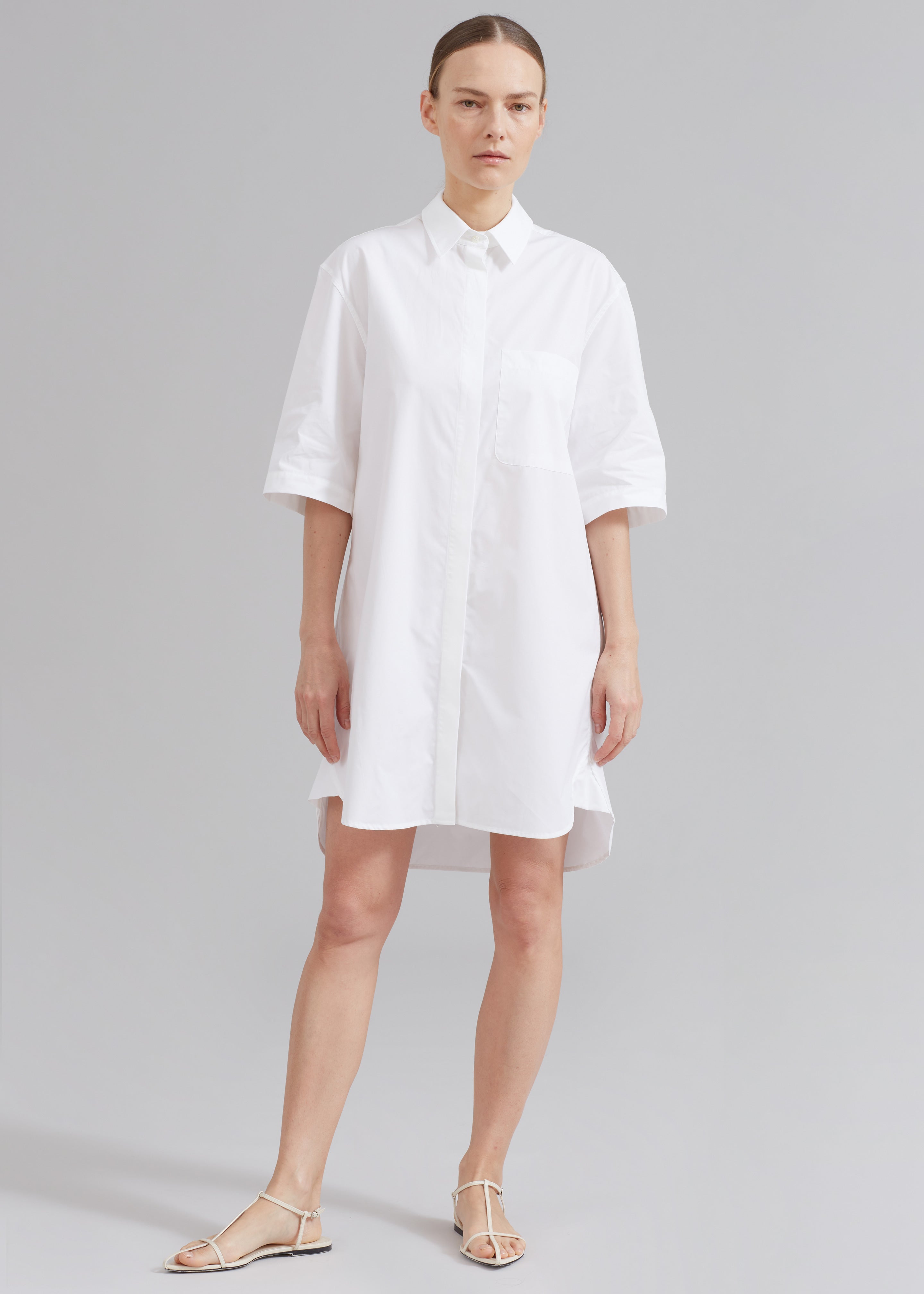 Loulou Studio Evora Shirt Dress - White - 3