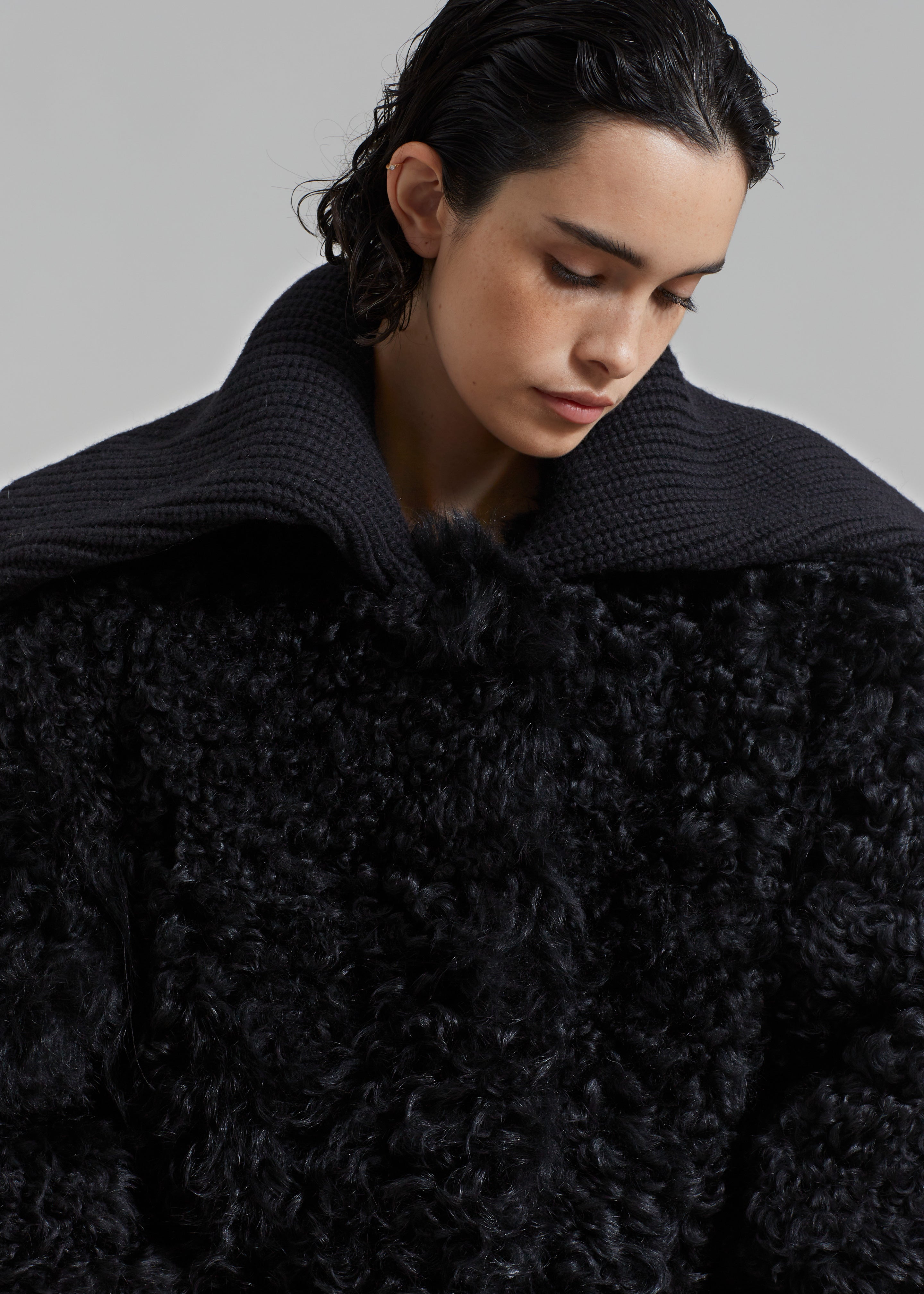 Loulou Studio Orso Fur Coat - Black - 4