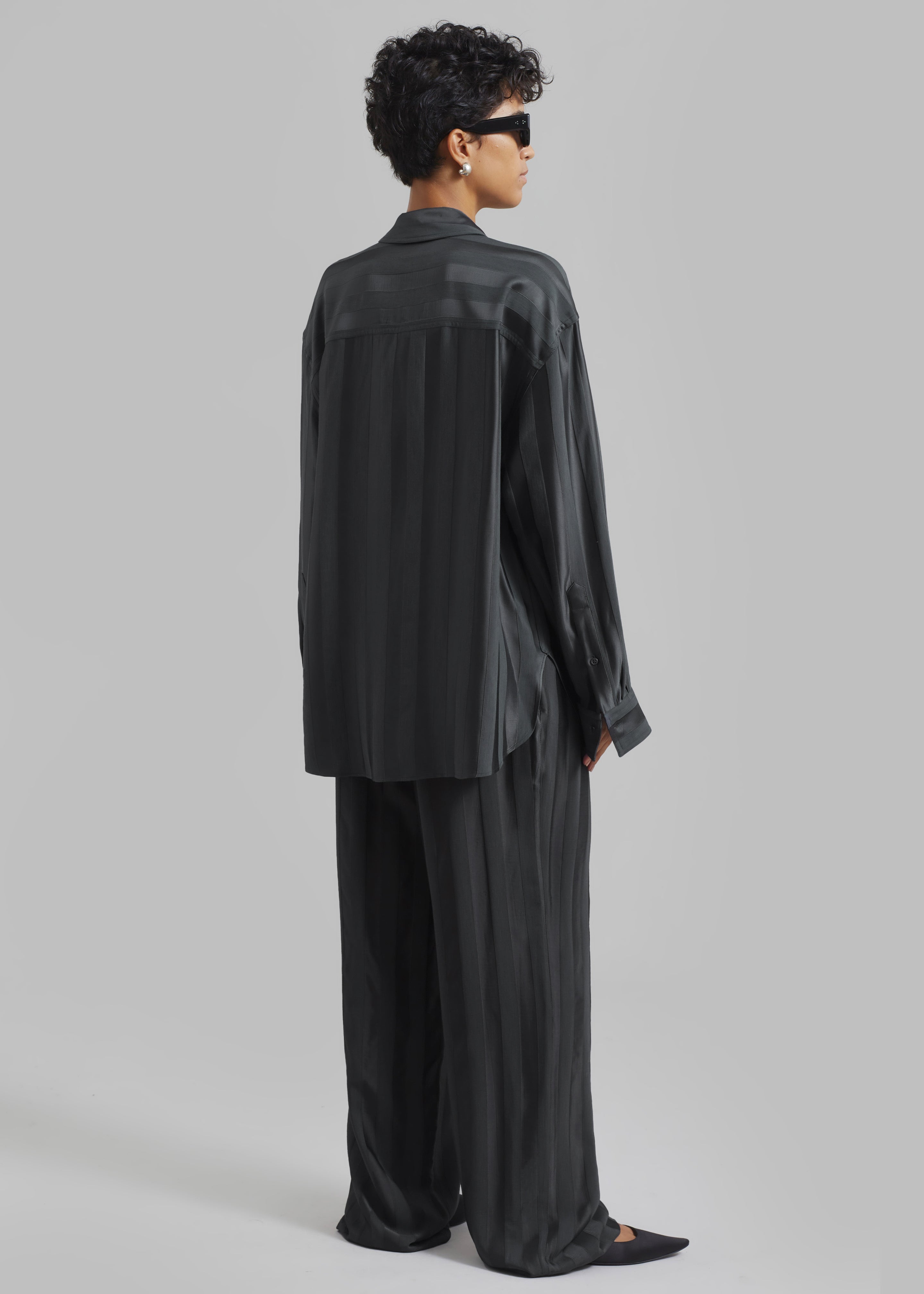 Loulou Studio Grant Shirt - Grey Anthracite - 7