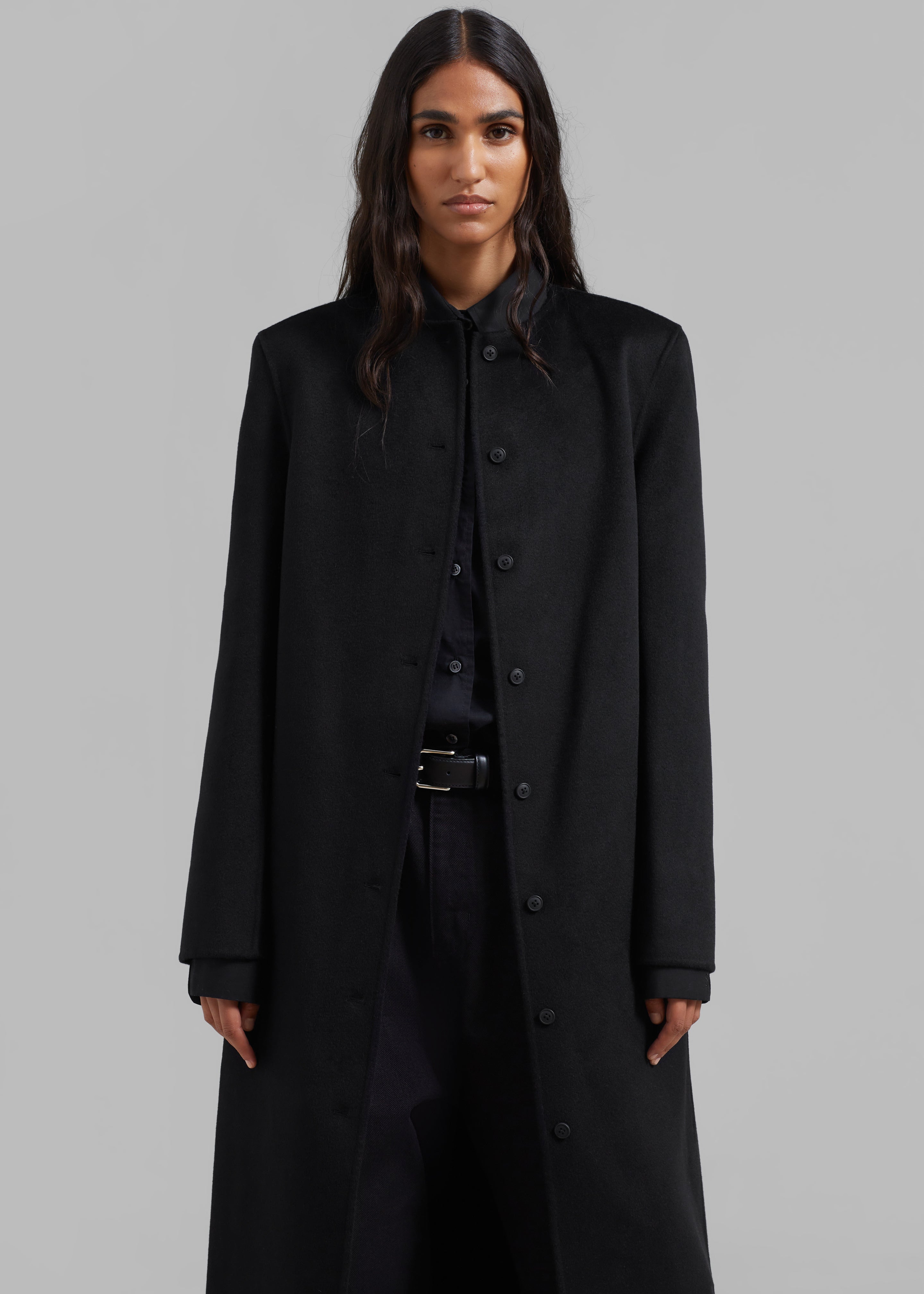 Loulou Studio Martil Long Coat - Black - 3