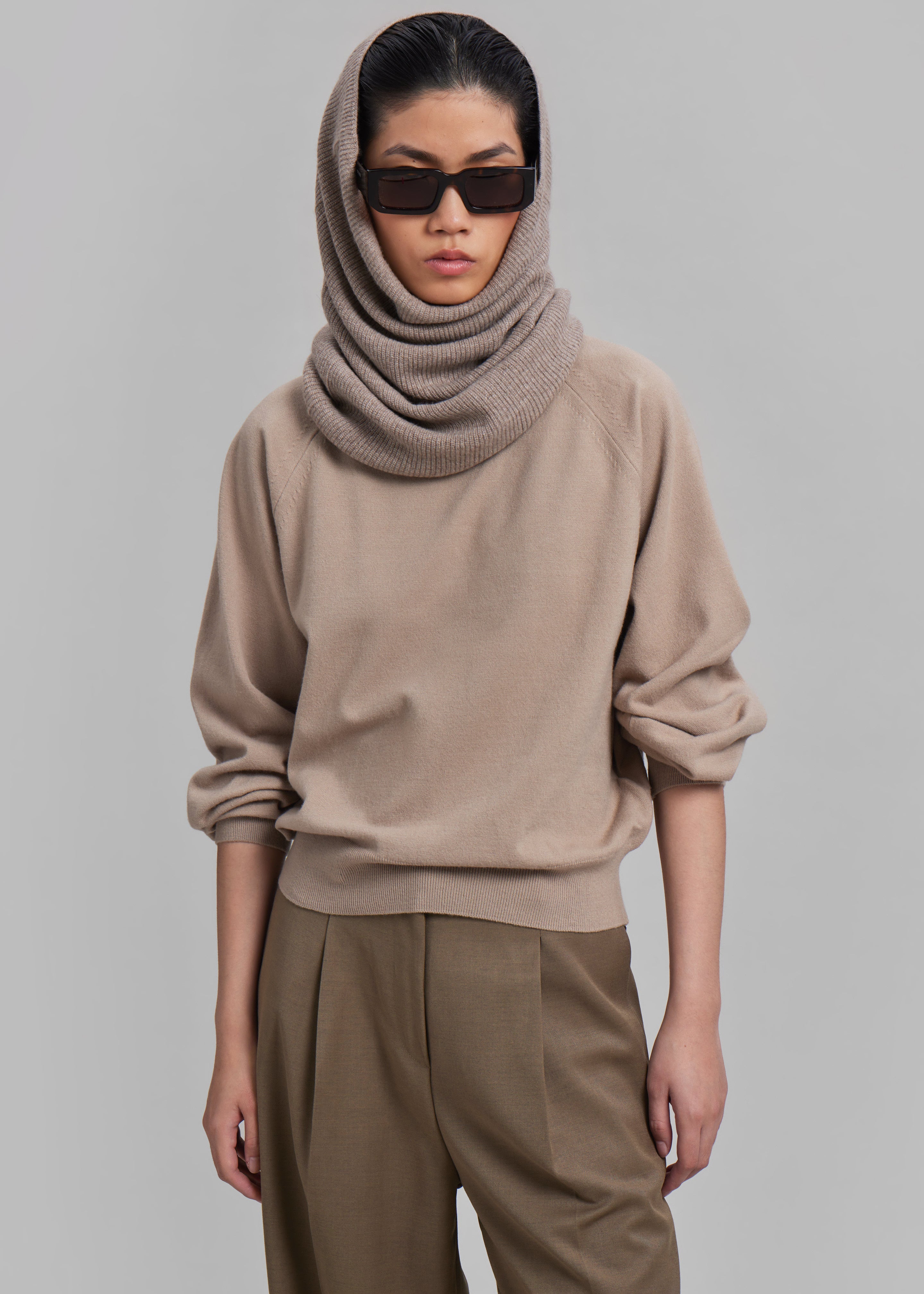 Loulou Studio Sabol Tube Scarf - Beige Melange - 2