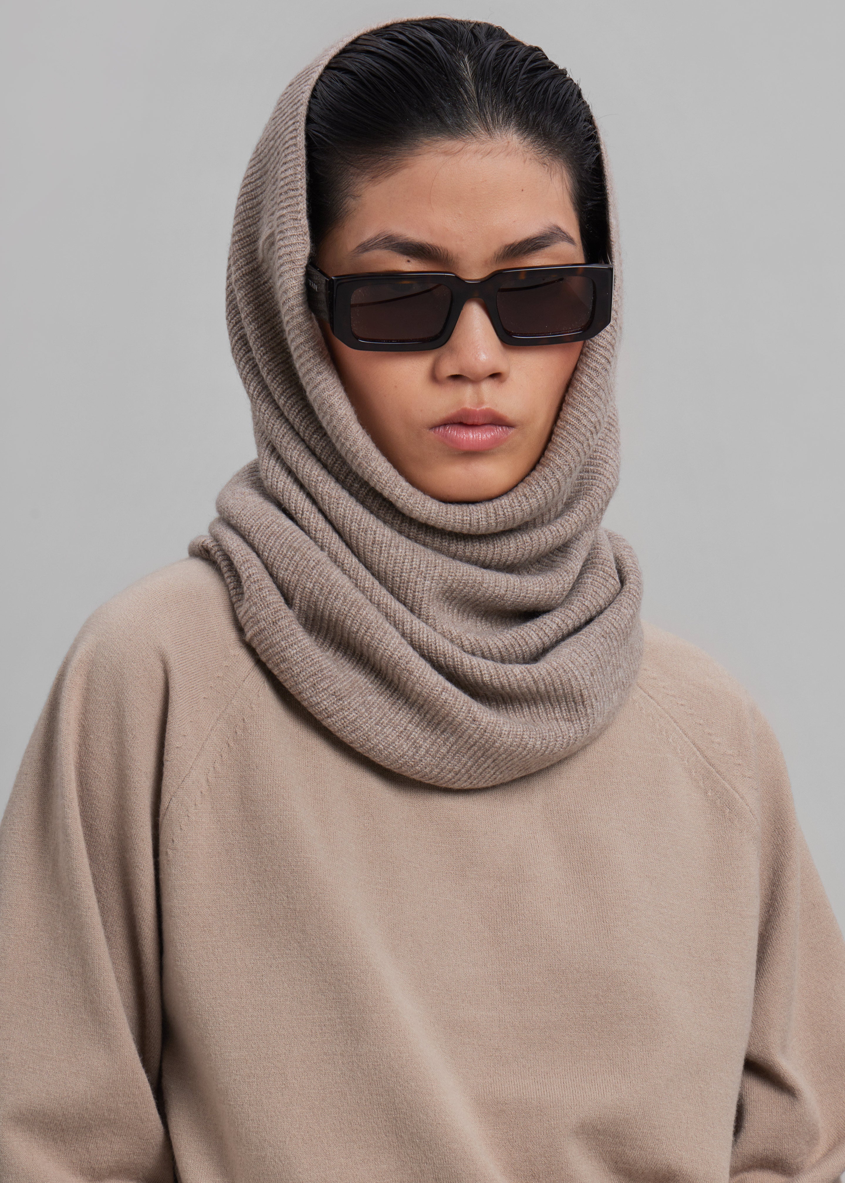 Loulou Studio Sabol Tube Scarf - Beige Melange - 3