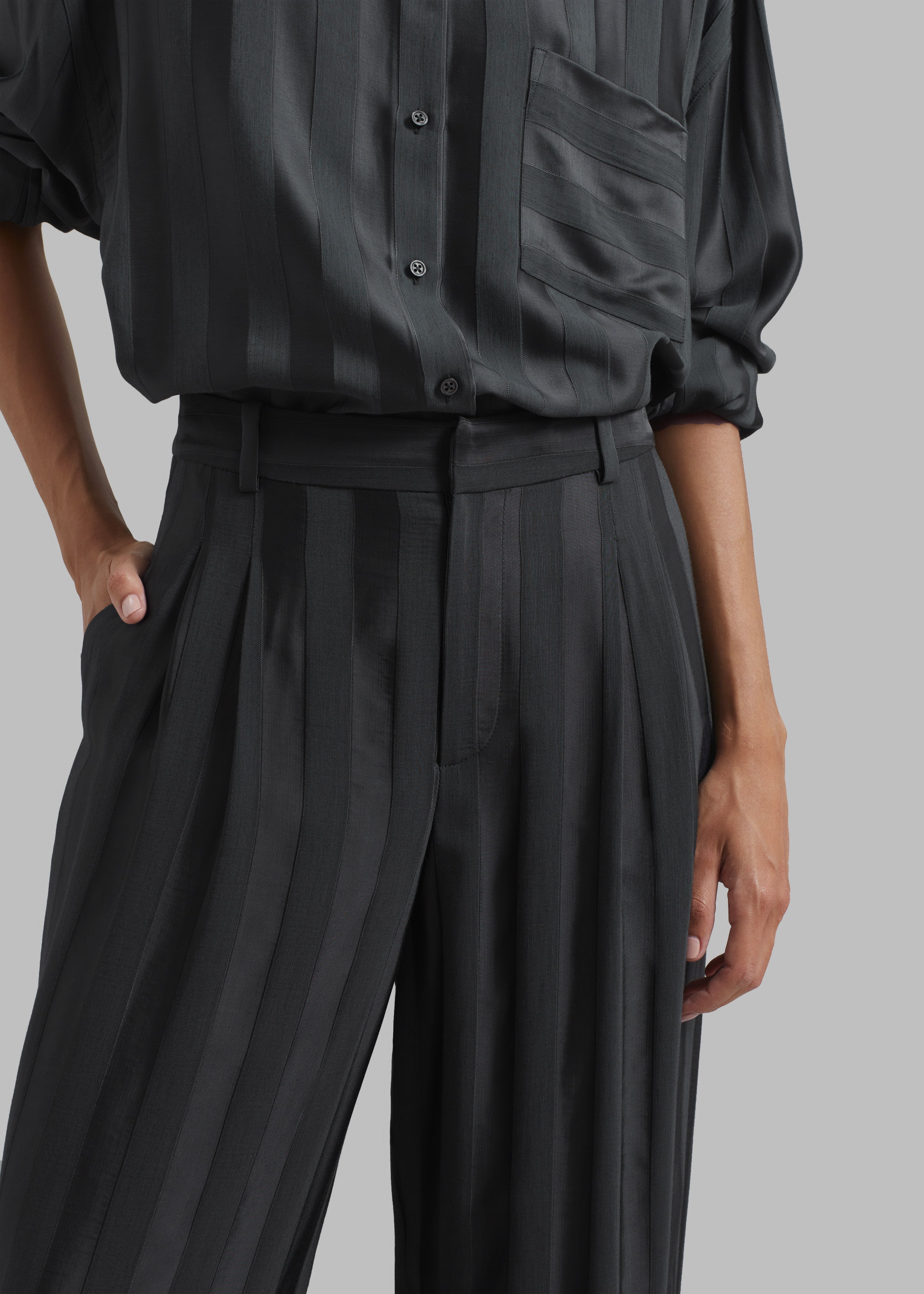 Loulou Studio Siaro Wide Leg Pants - Grey Anthracite - 3