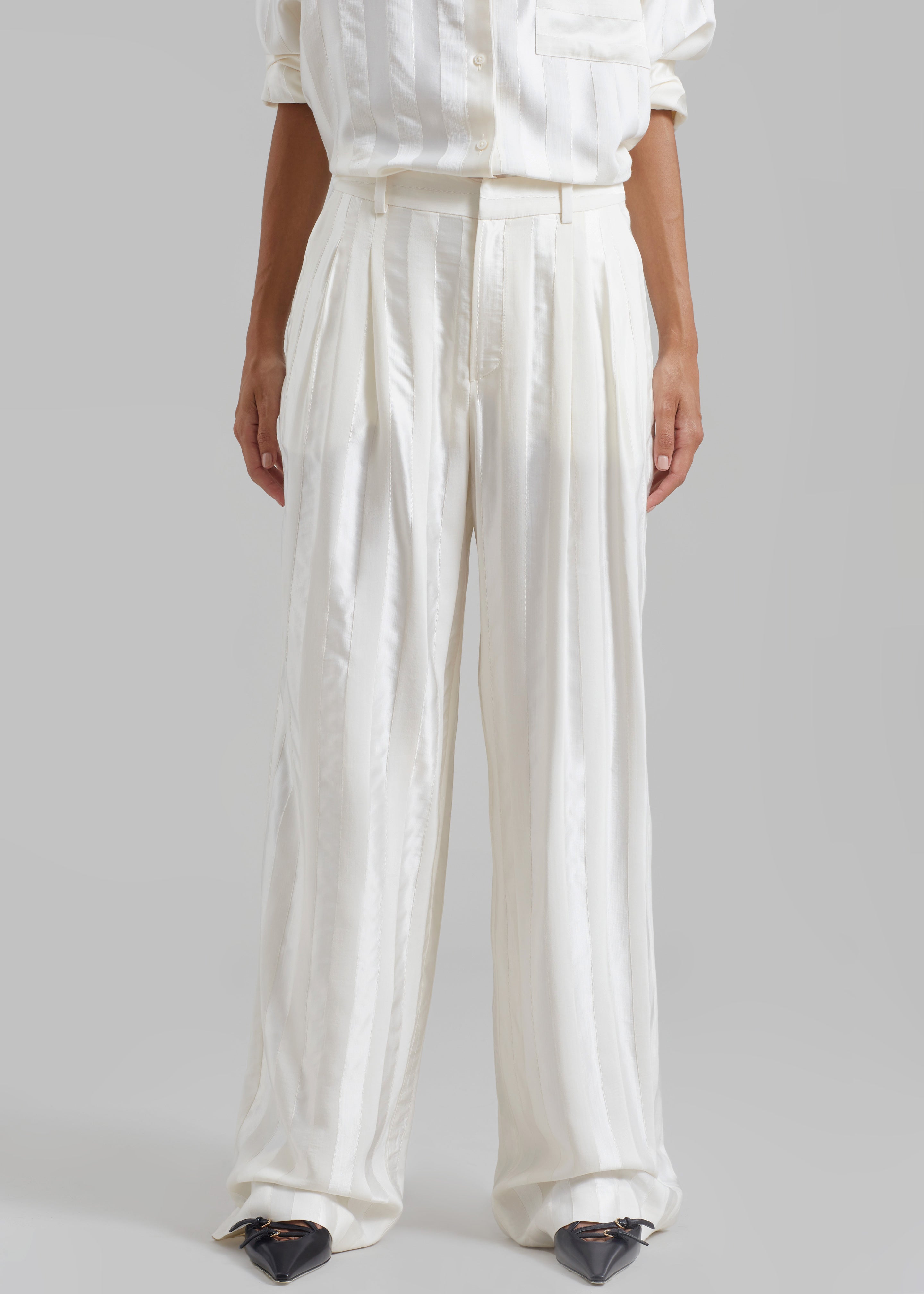 Loulou Studio Siaro Wide Leg Pants - Ivory - 6