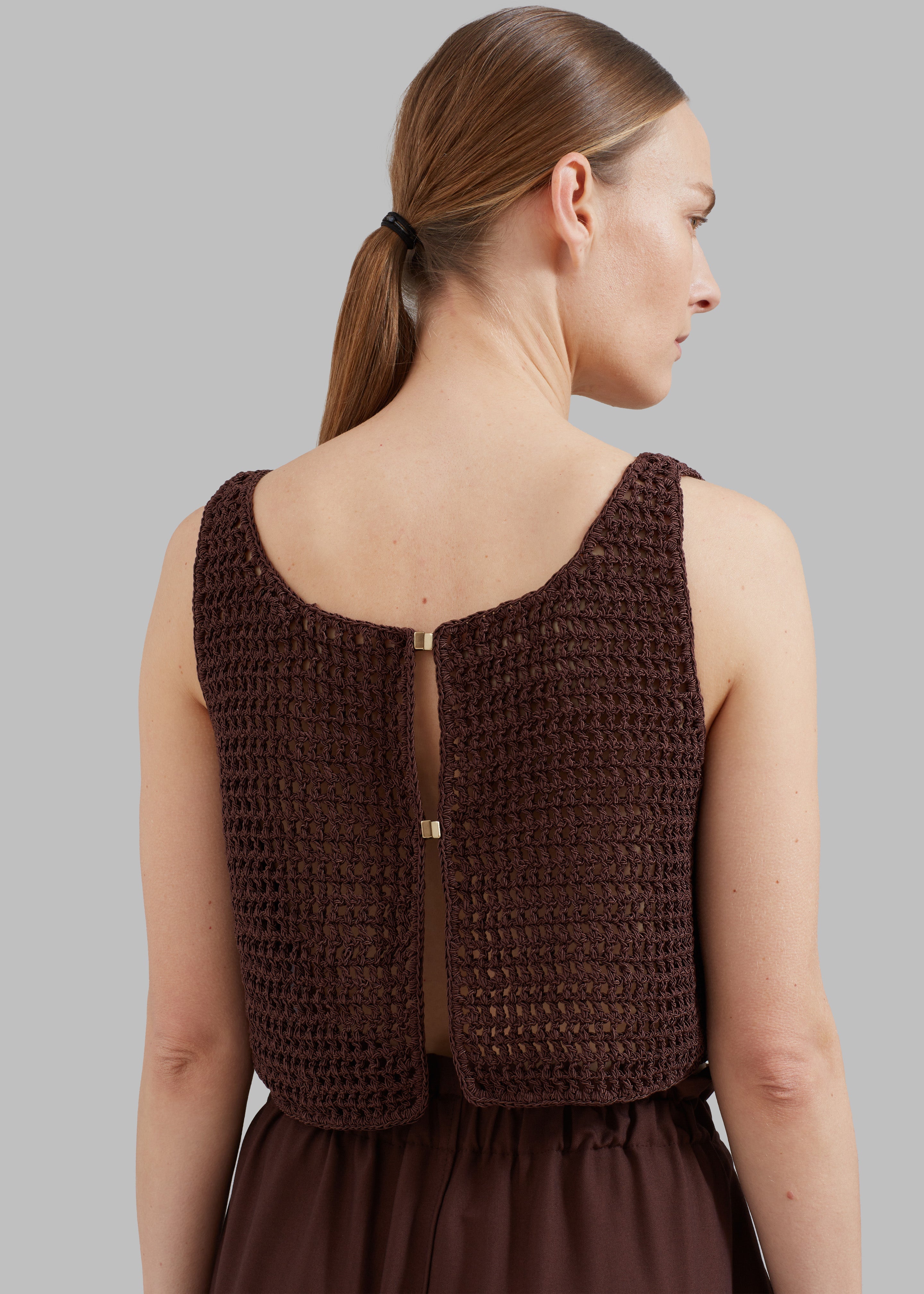 Low Classic Handmade 2-Way Knit Top - Brown - 2