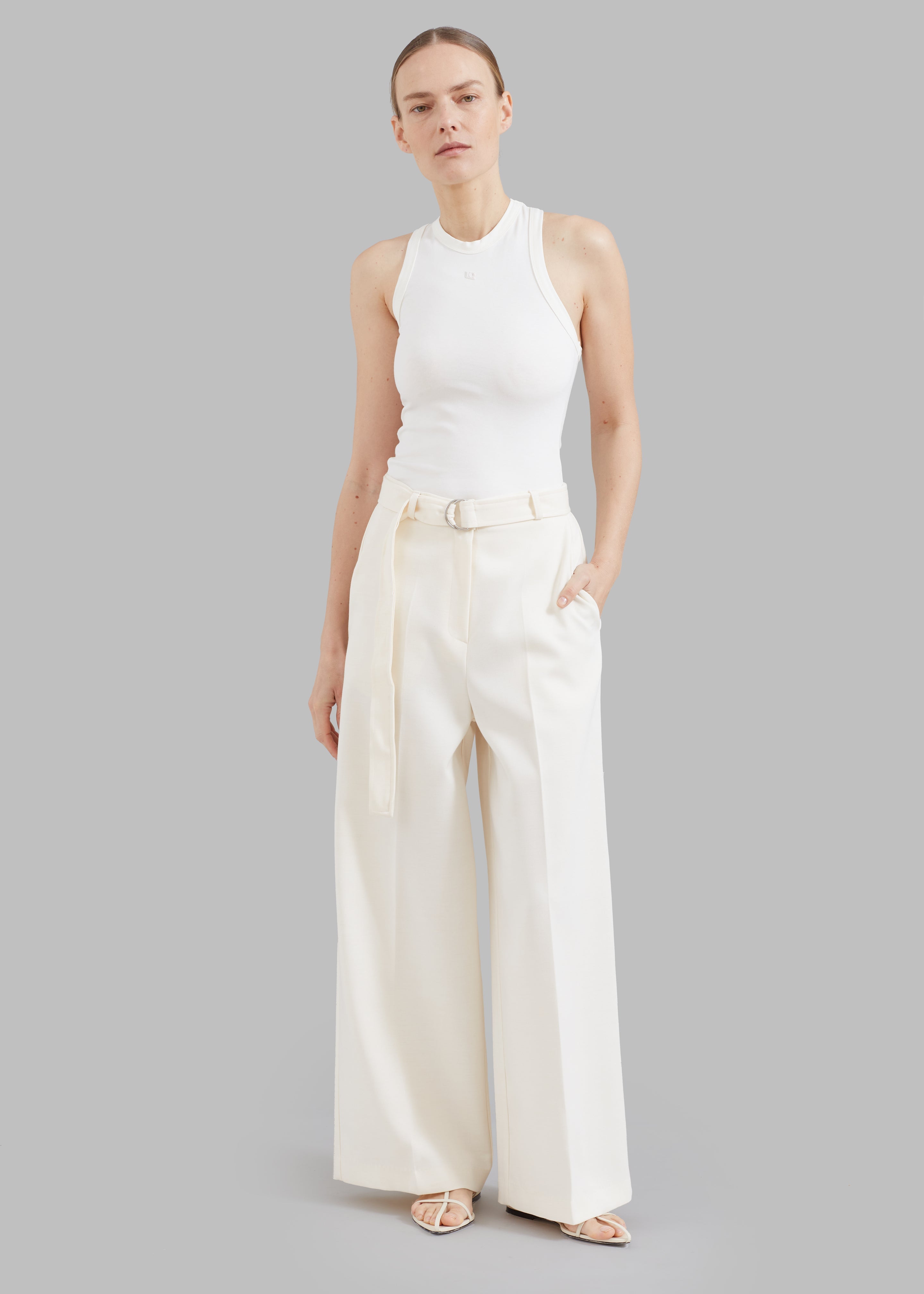 Low Classic Jersey Sleeveless Top - Ivory - 4