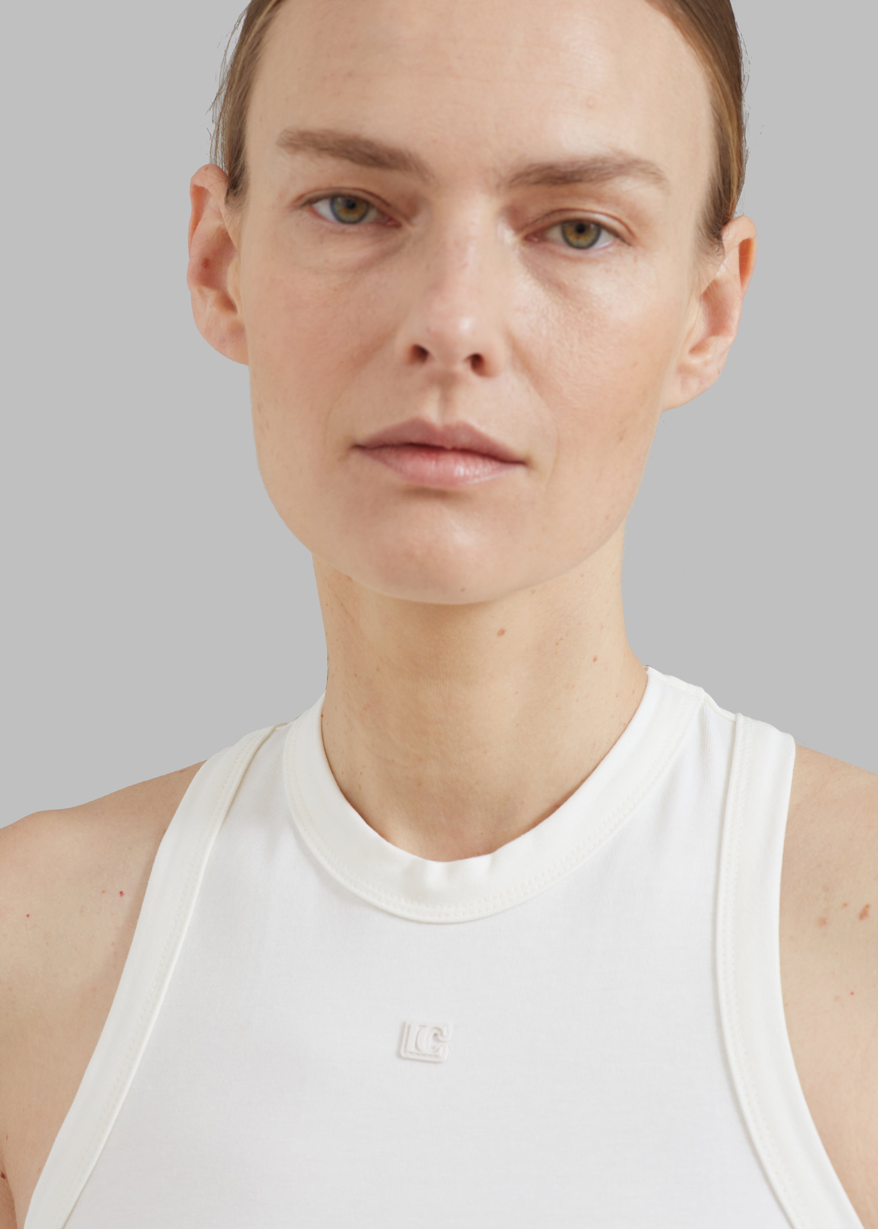 Low Classic Jersey Sleeveless Top - Ivory - 2