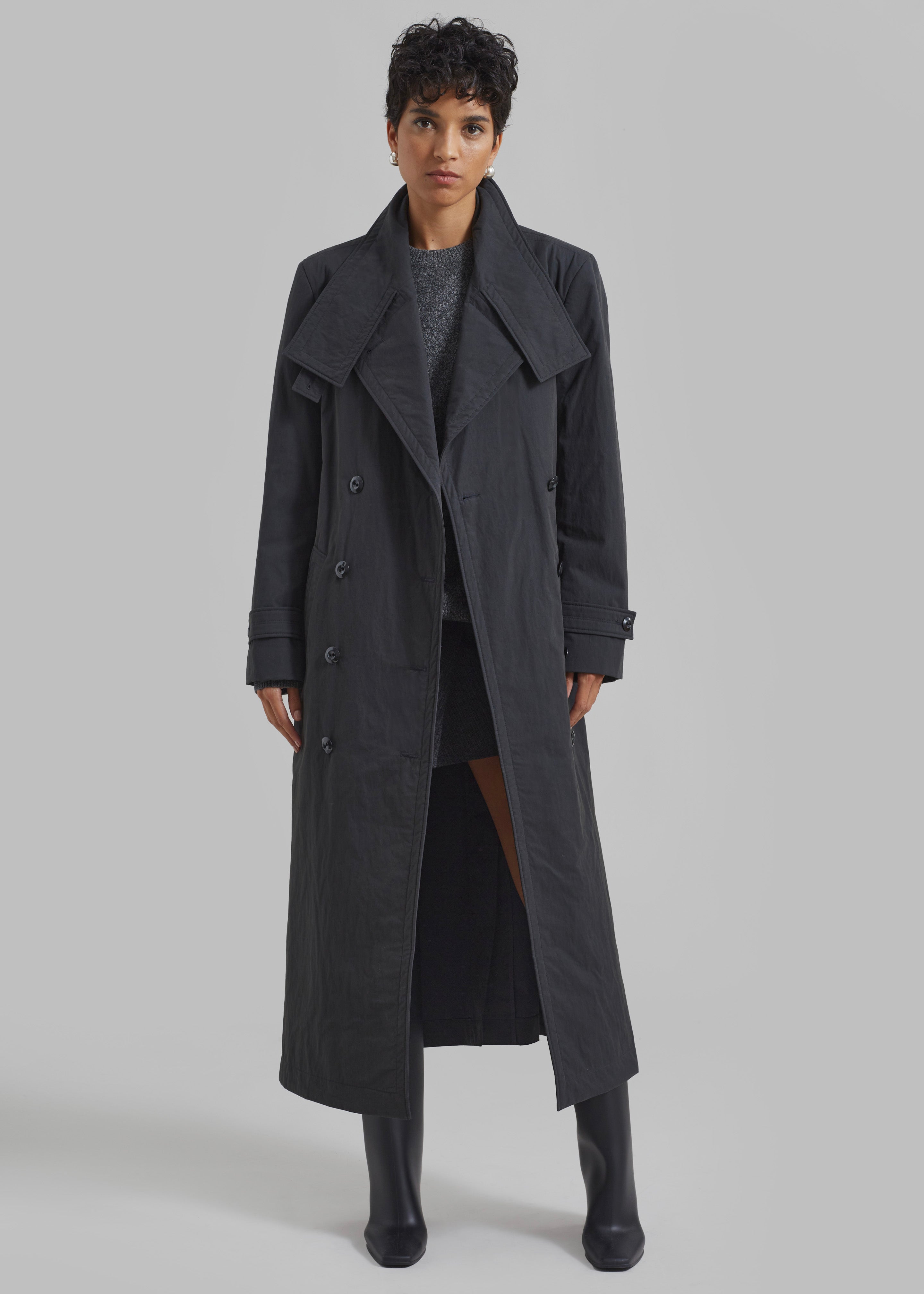 Low Classic Padded Sleek Long Coat - Charcoal - 5