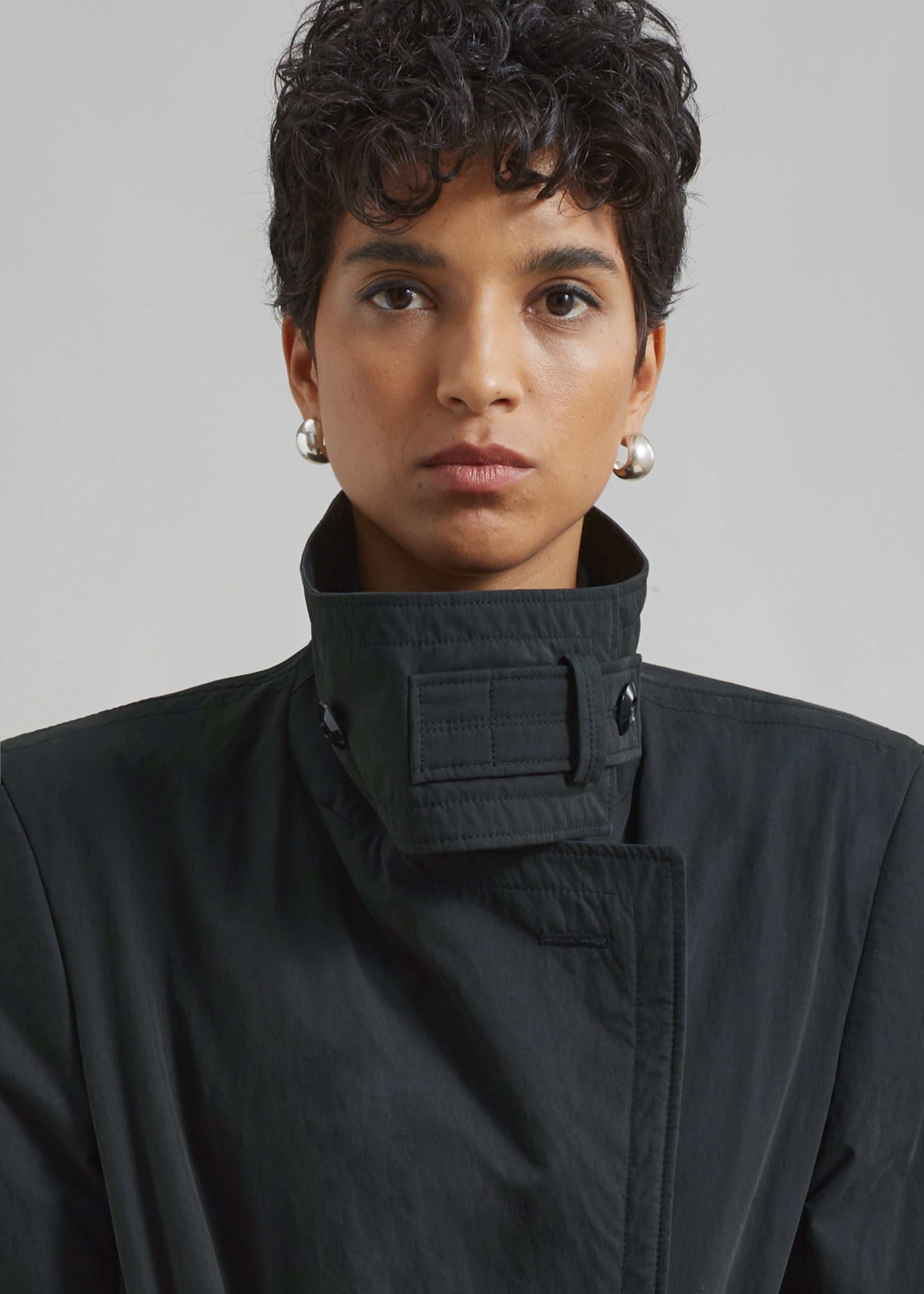 Low Classic Padded Sleek Long Coat - Charcoal - 3