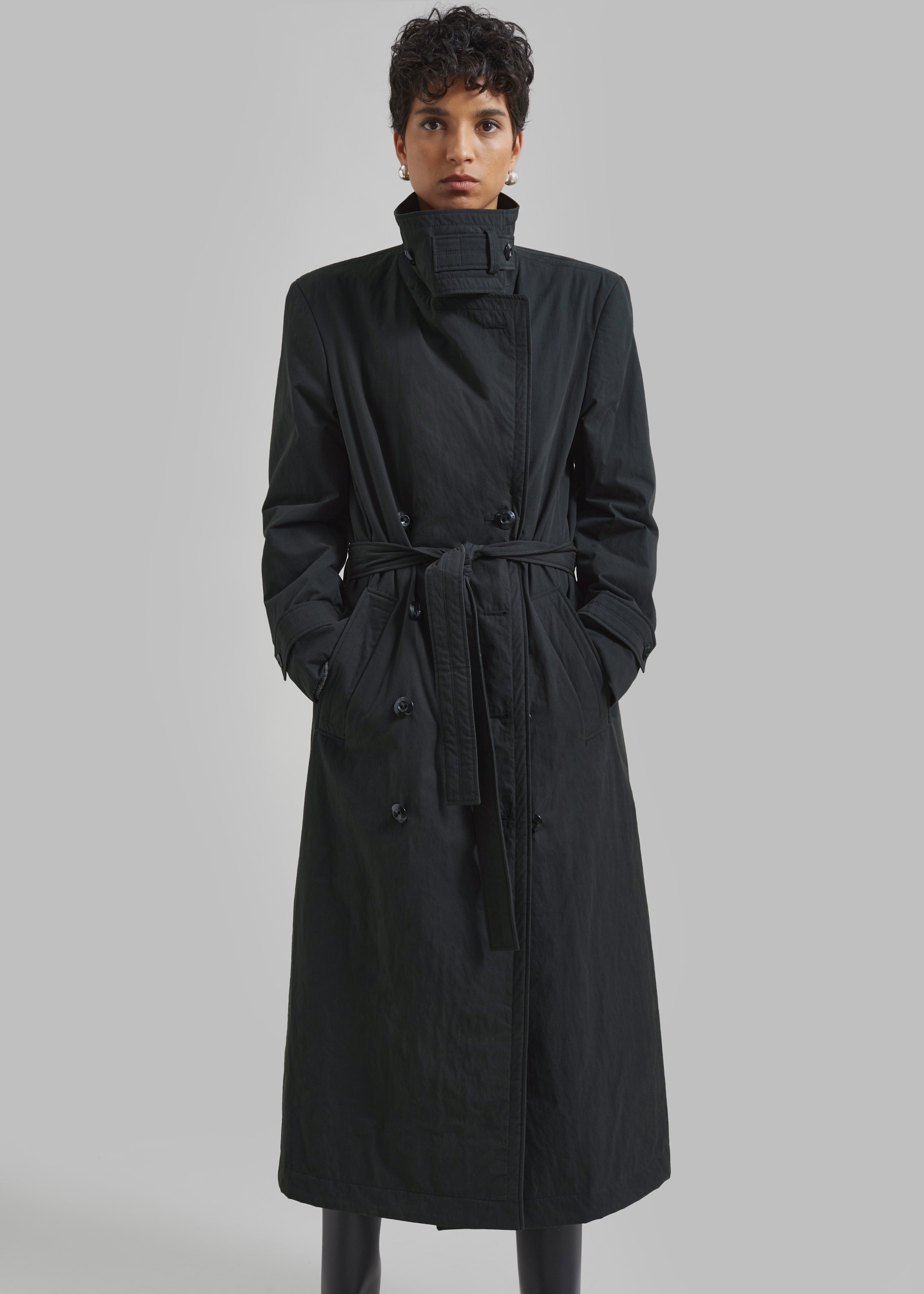 Low Classic Padded Sleek Long Coat - Charcoal - 4