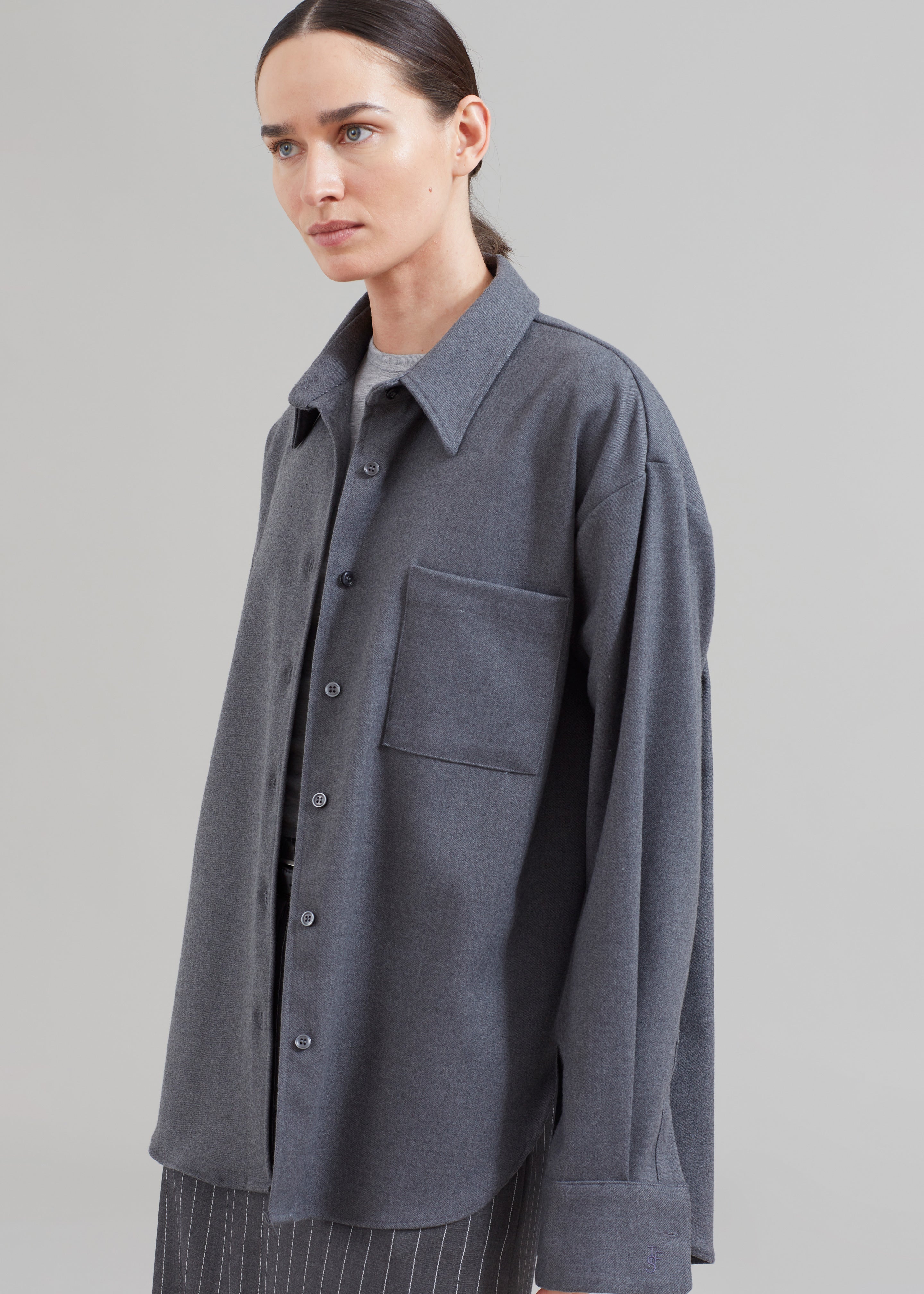 Lui Midweight Shirt - Grey - 5