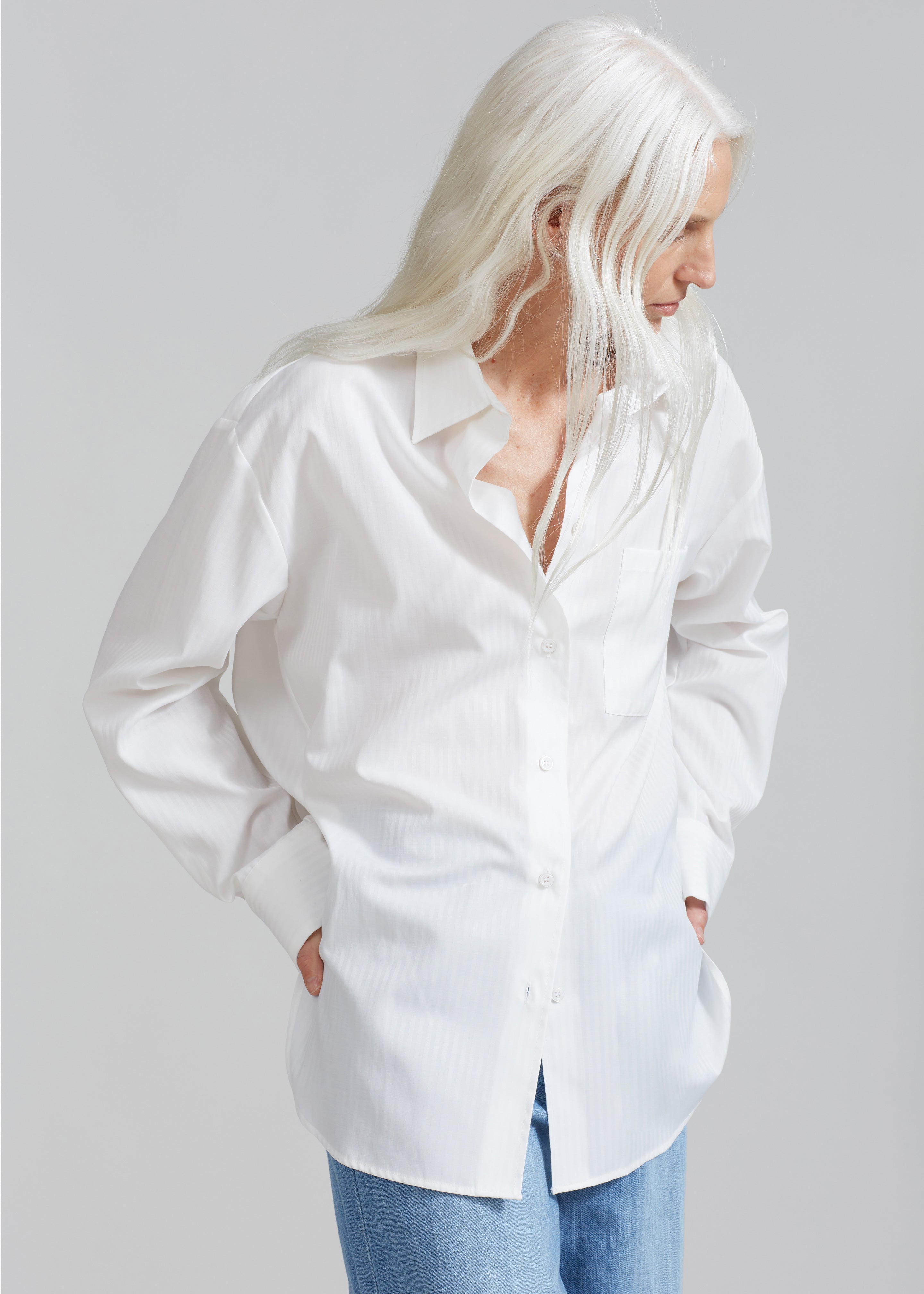 Lui White Shirt - White Stripe - 6