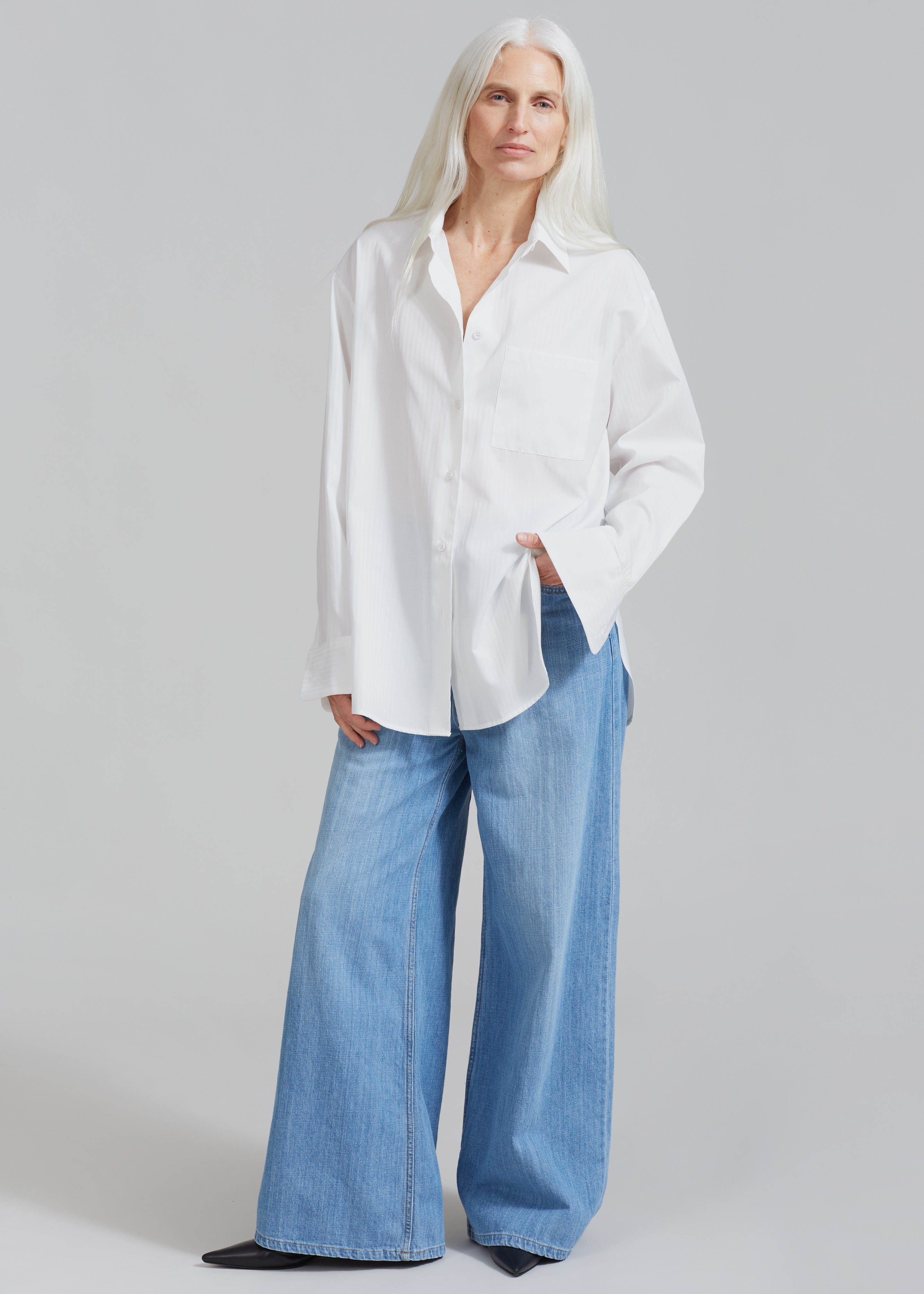 Lui White Shirt - White Stripe - 3