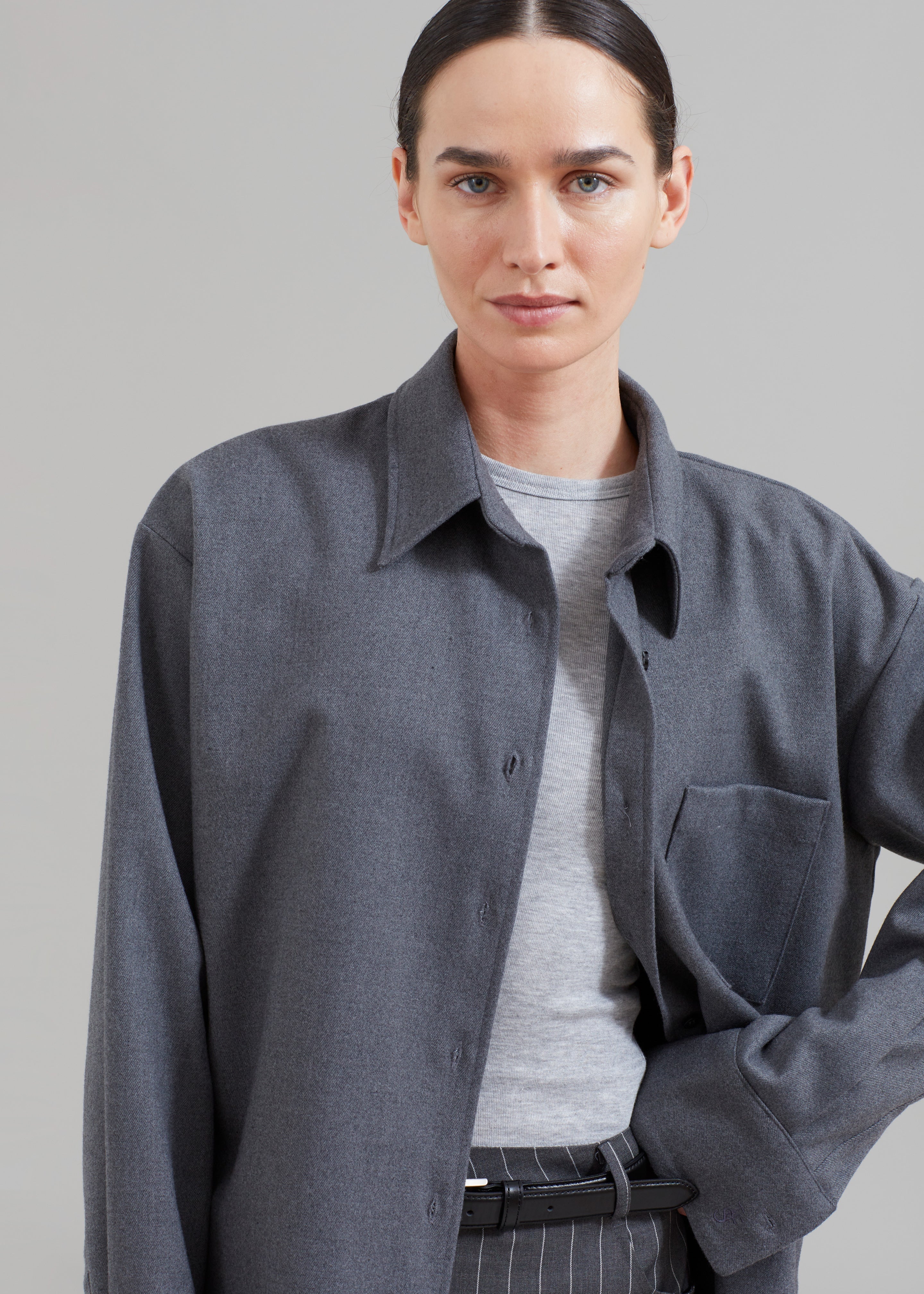 Lui Midweight Shirt - Grey - 2