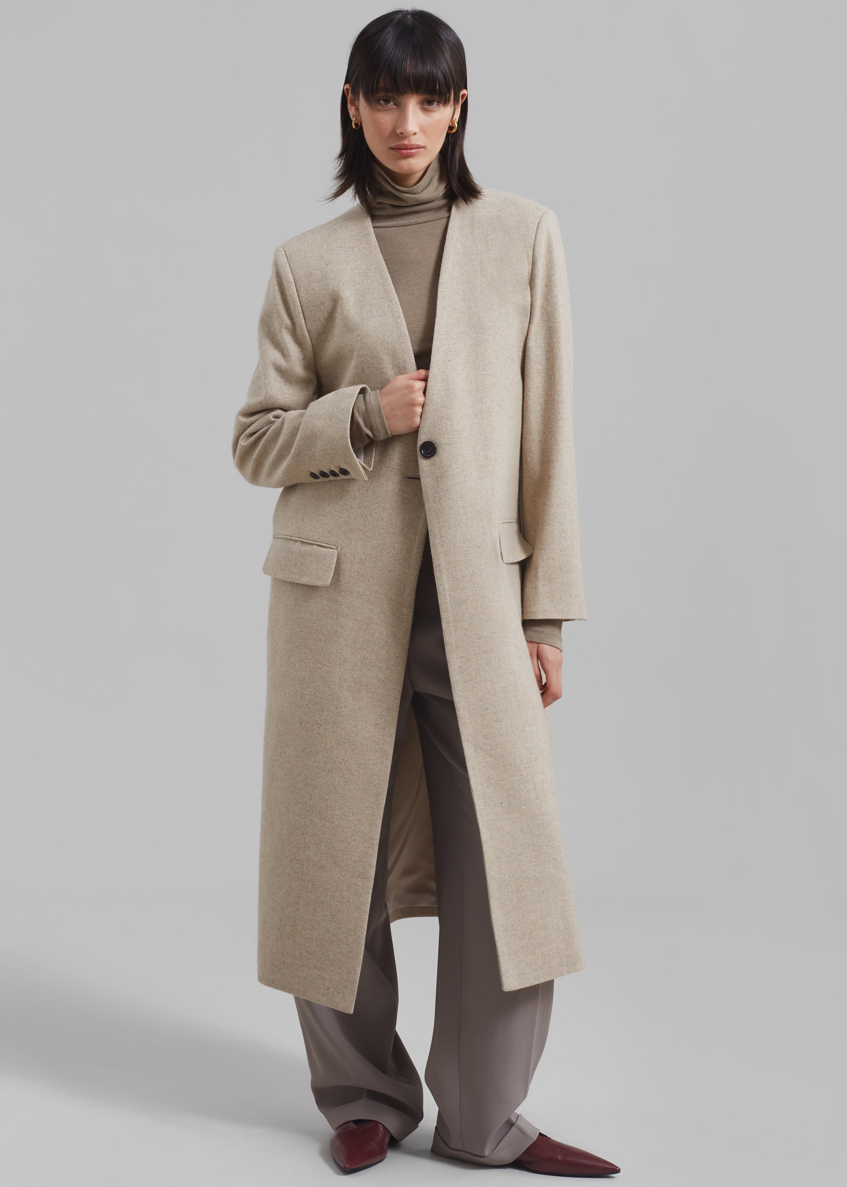 Beige wool overcoat online