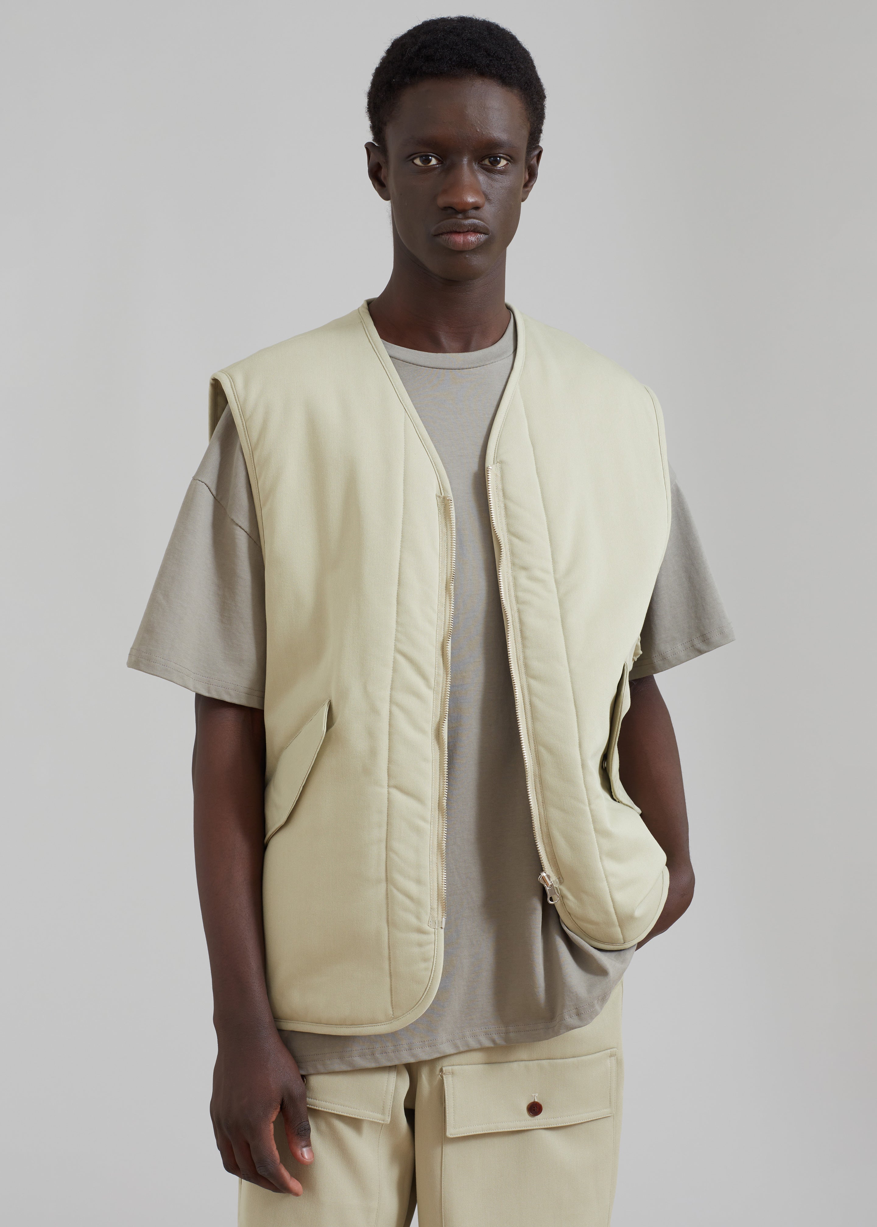 Lant Reversible Vest - Slate Green - 3