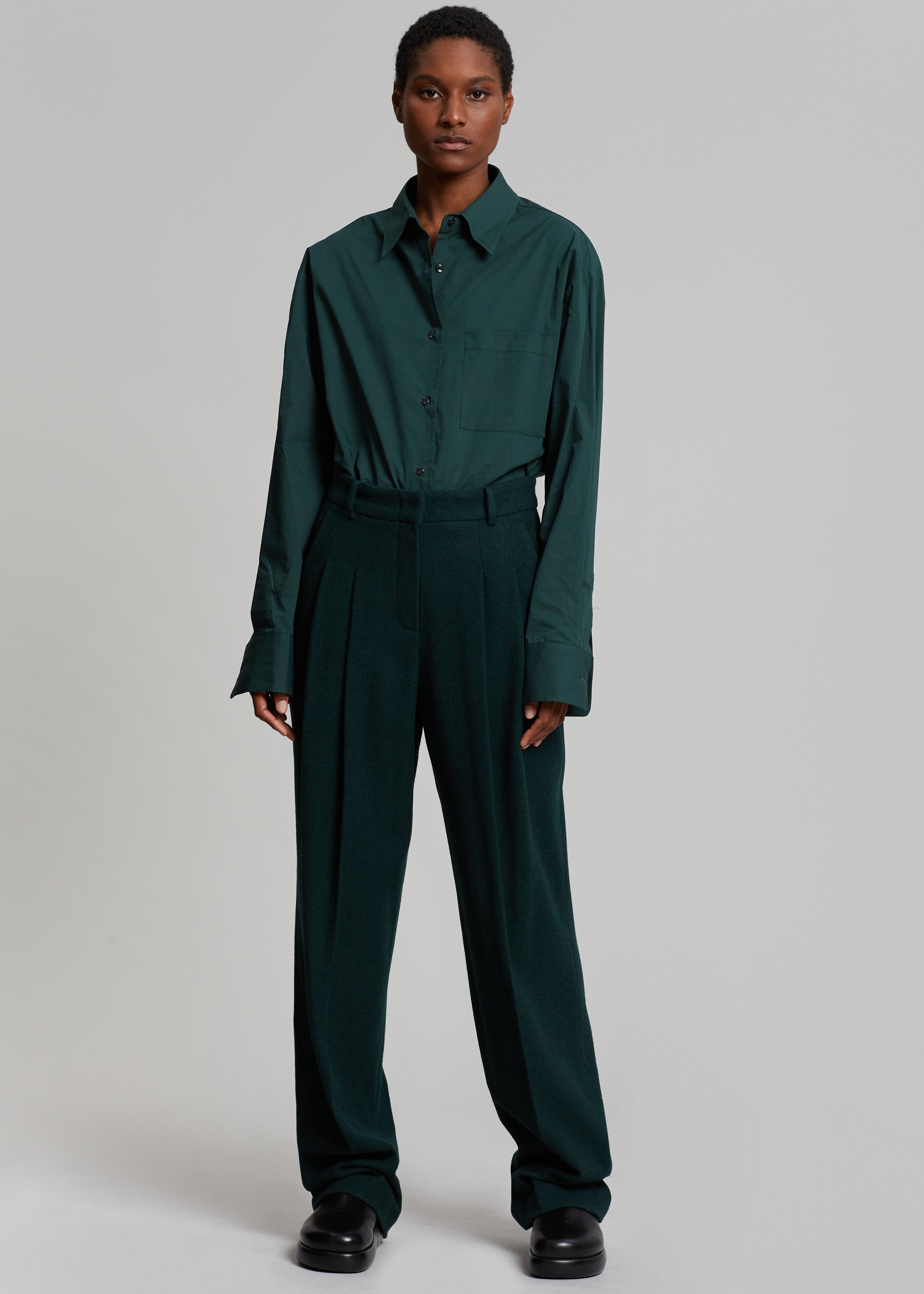 Layton Wool Suit Pants - Bottle Green - 5