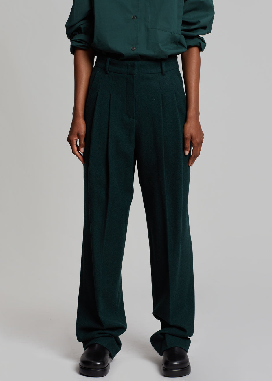 Layton Wool Suit Pants - Bottle Green - 7