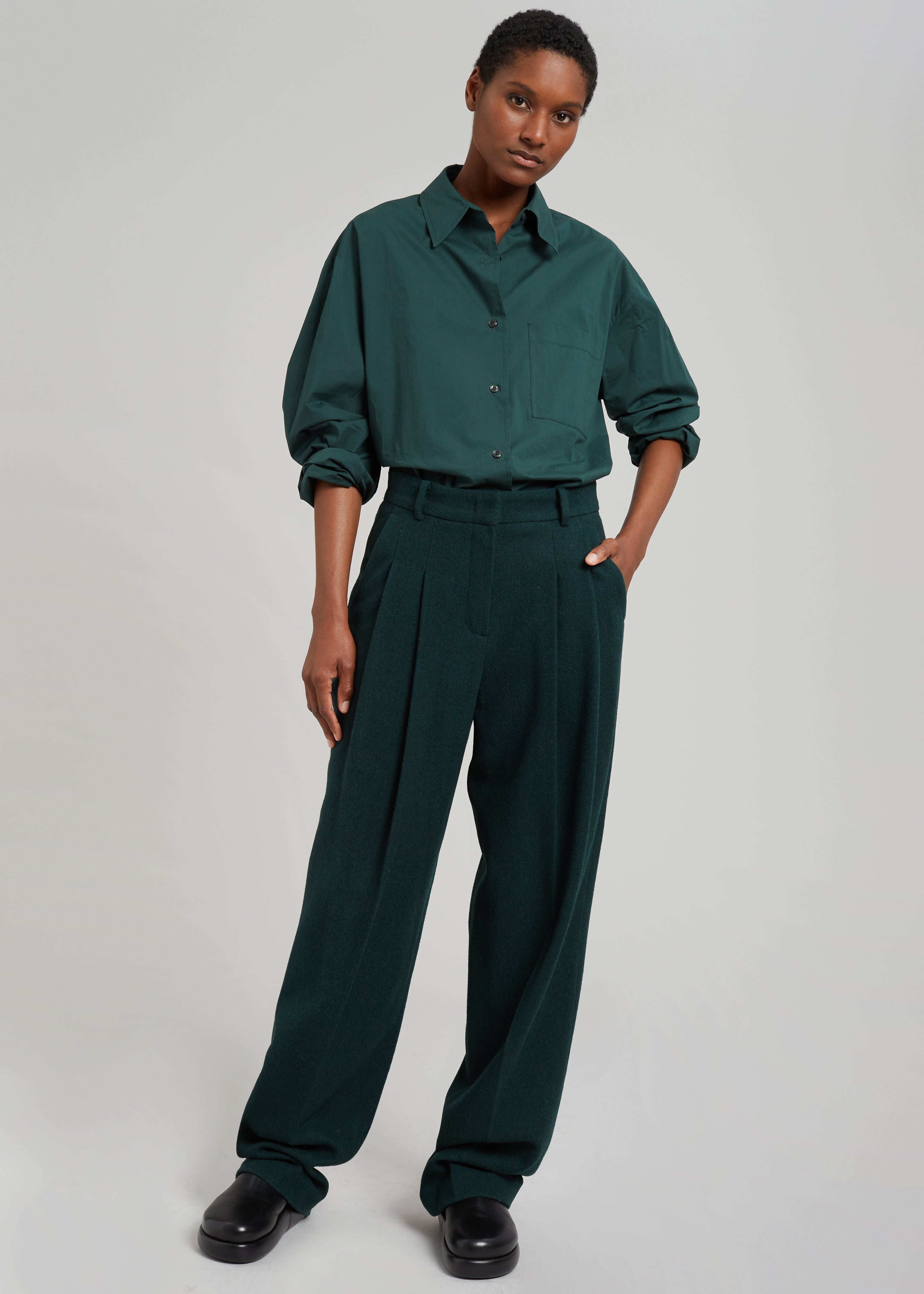 Layton Wool Suit Pants - Bottle Green - 8