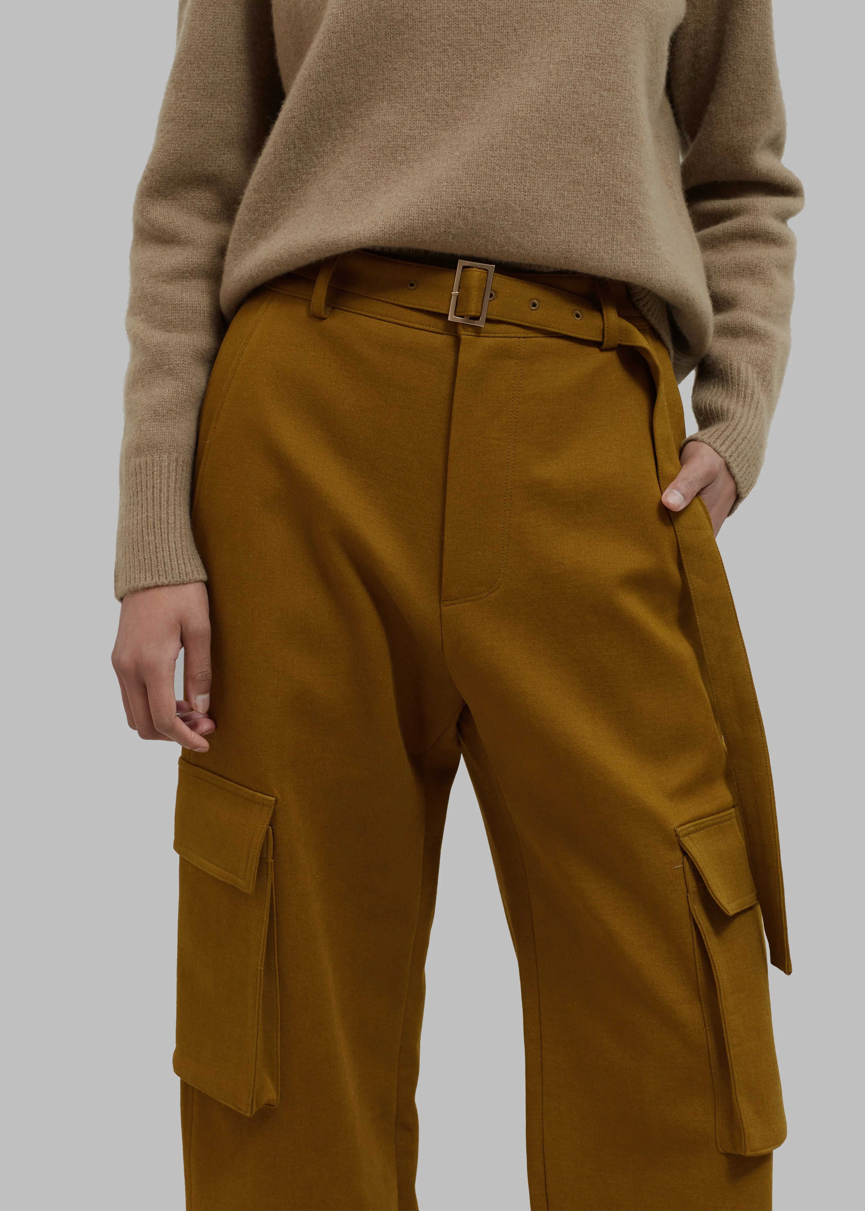 Lin Cargo Pants - Dark Mustard - 3