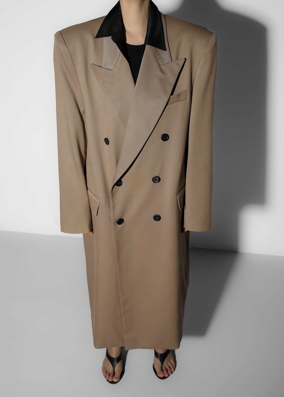 London Double Breasted Coat - Taupe - 5