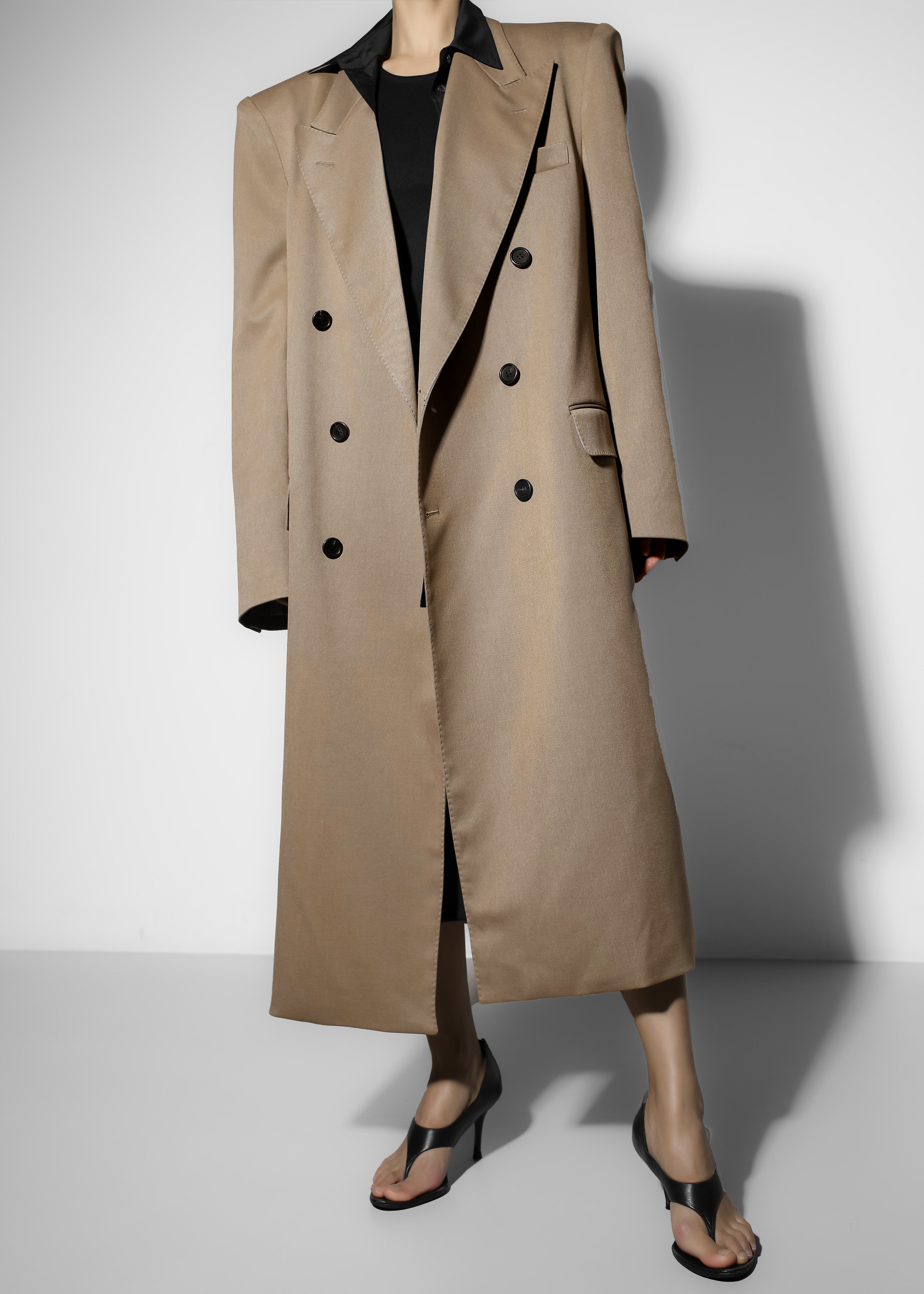 London Double Breasted Coat - Taupe - 9