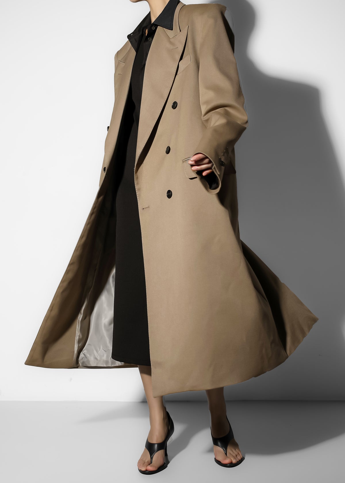 London Double Breasted Coat - Taupe - 10