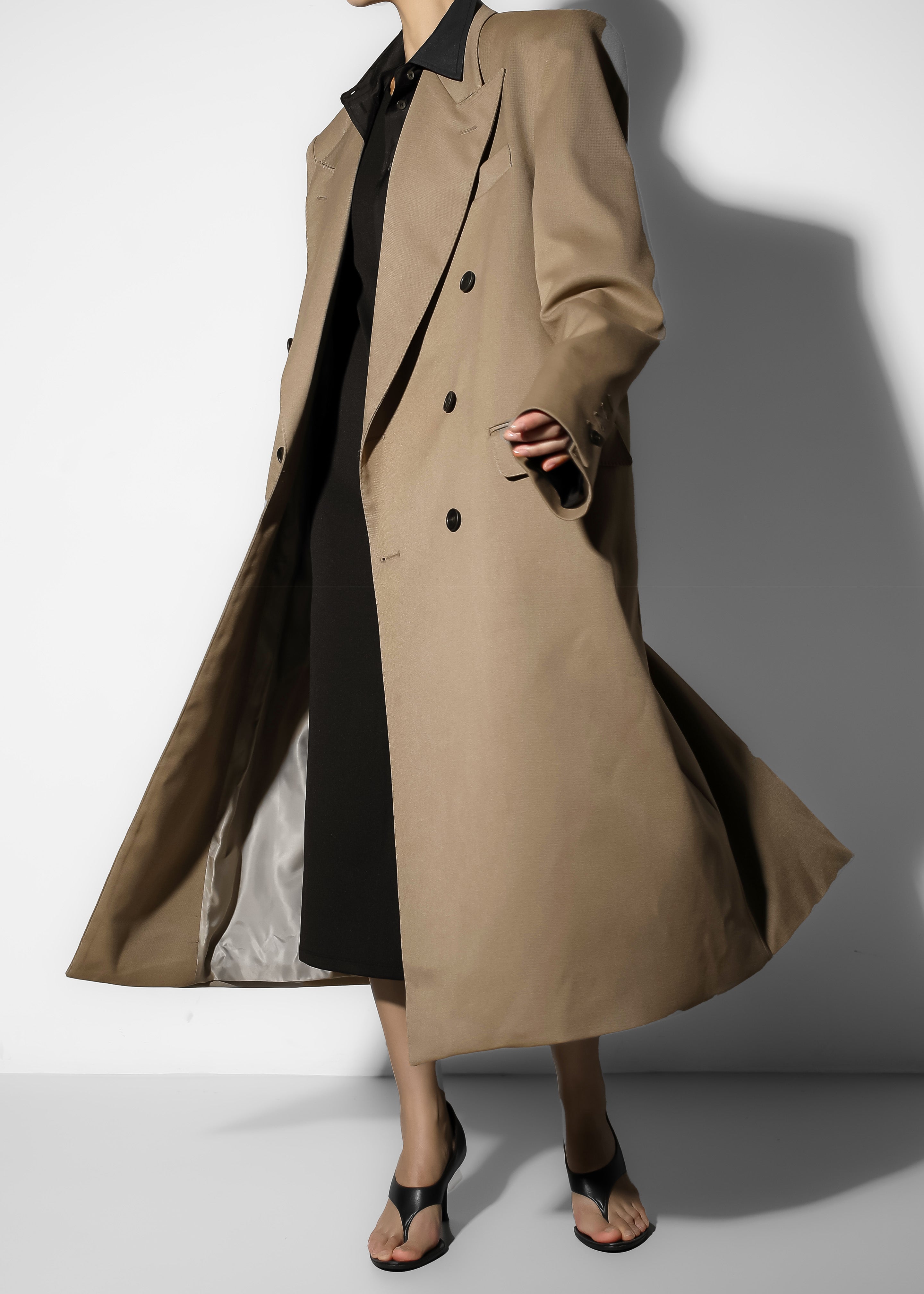 London Double Breasted Coat - Taupe - 10