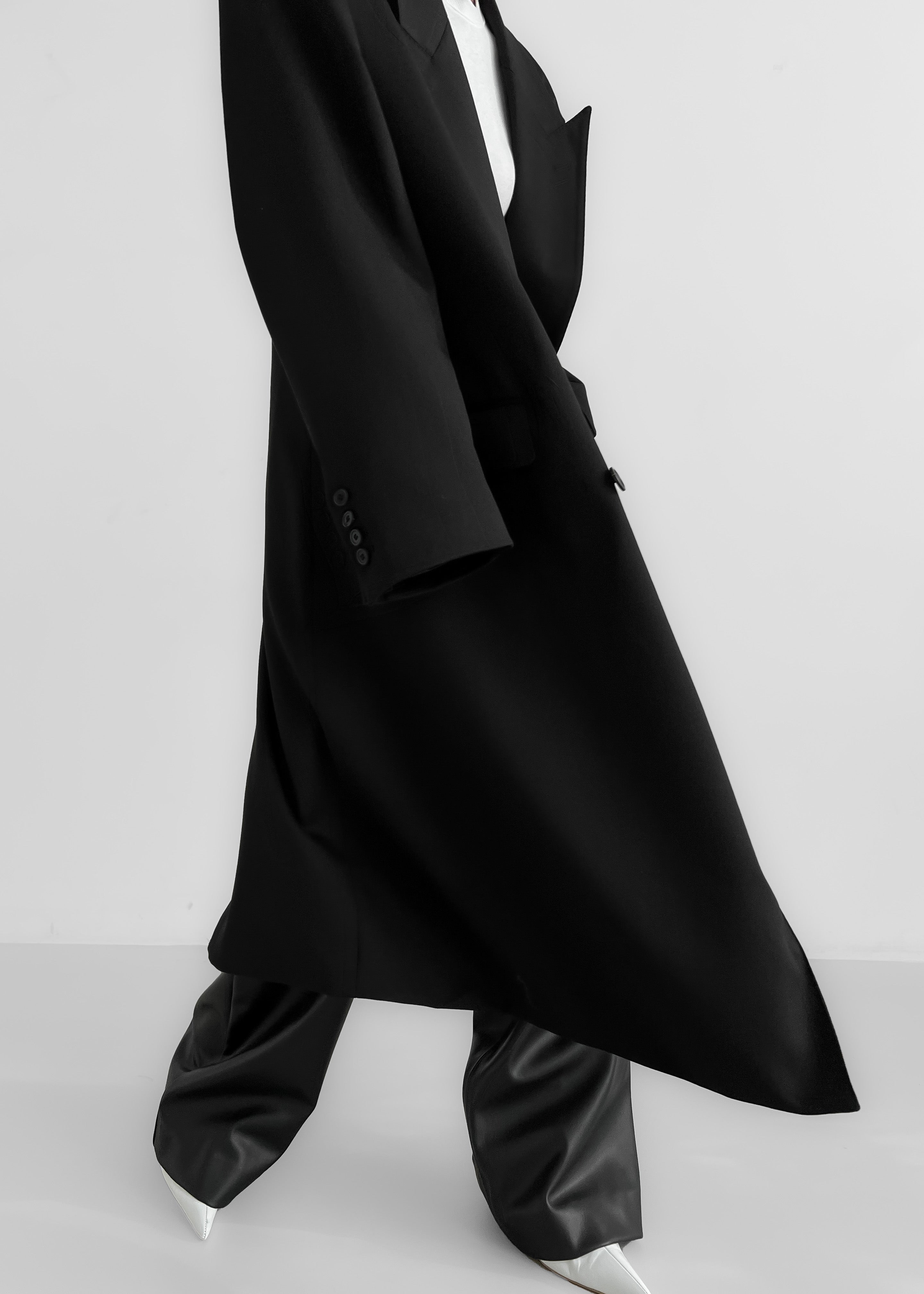 London Double Breasted Coat - Black - 7