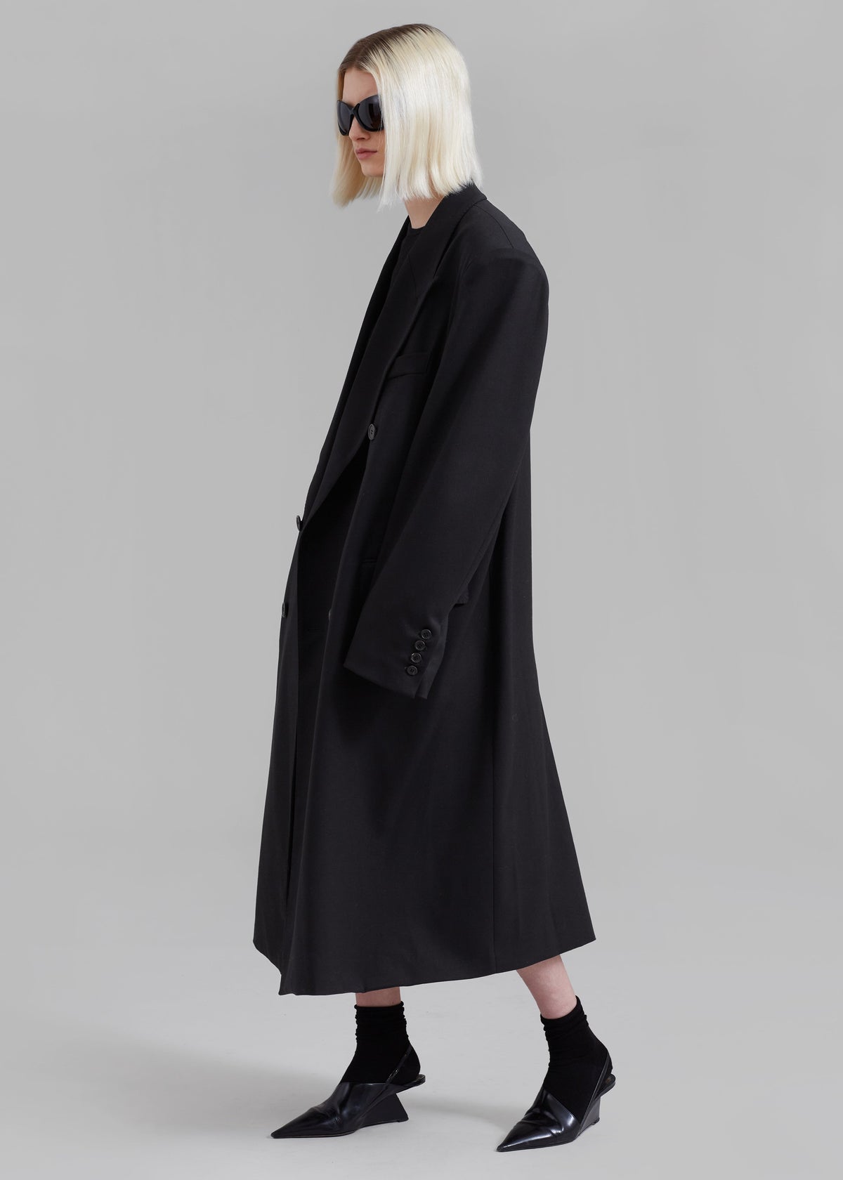 London Double Breasted Coat - Black - 10