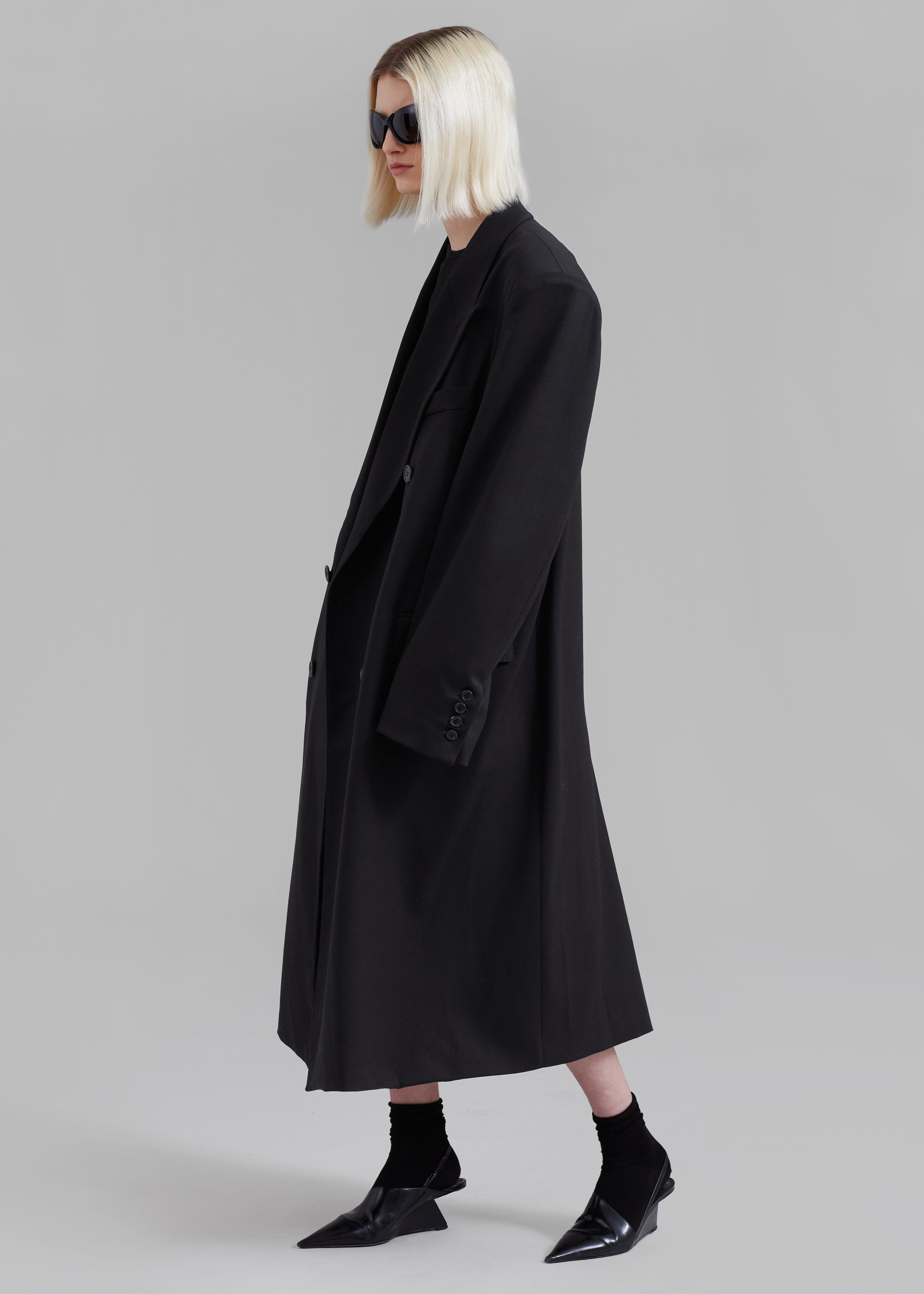 London Double Breasted Coat - Black - 10