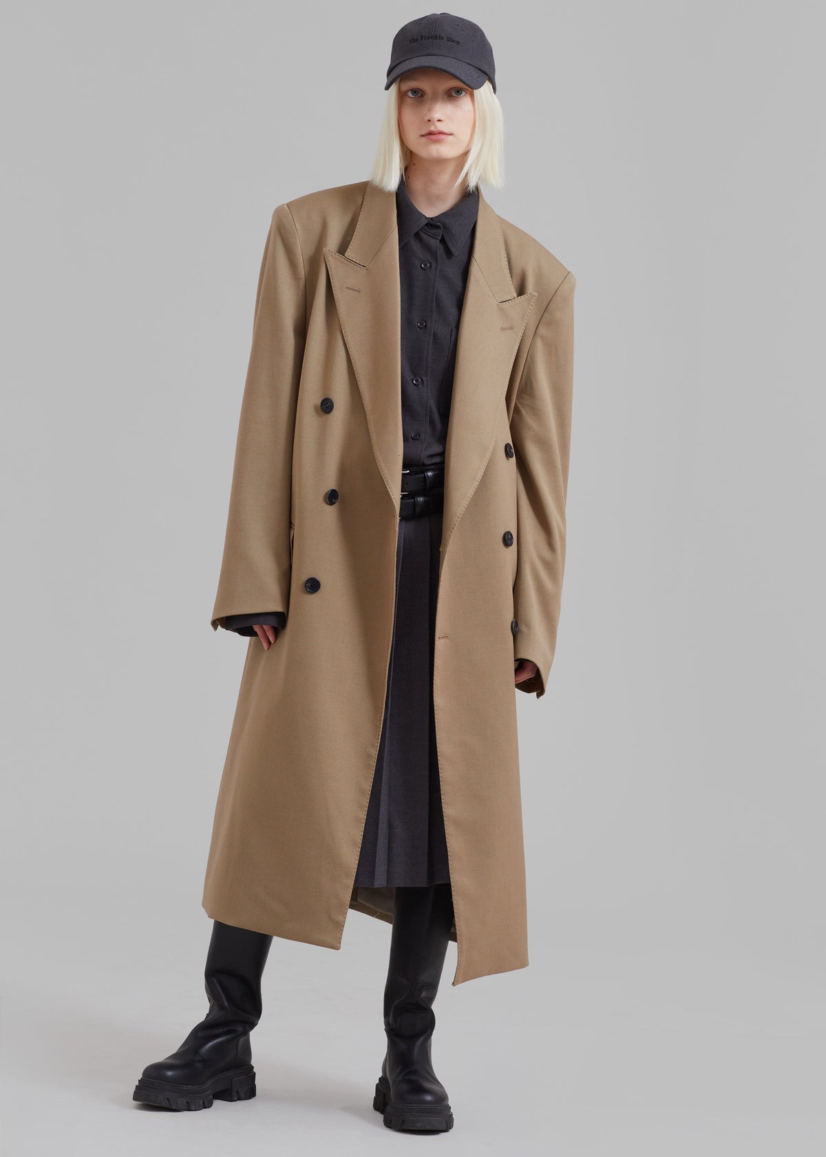 London Double Breasted Coat - Taupe - 4