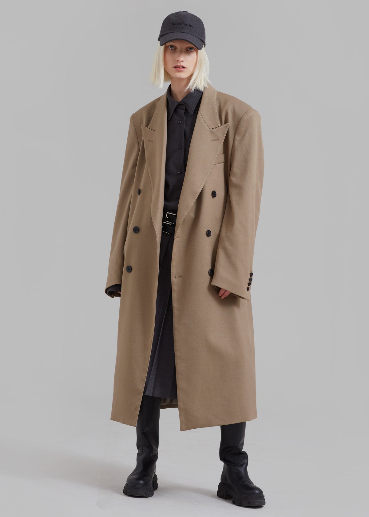 London Double Breasted Coat - Taupe - 8