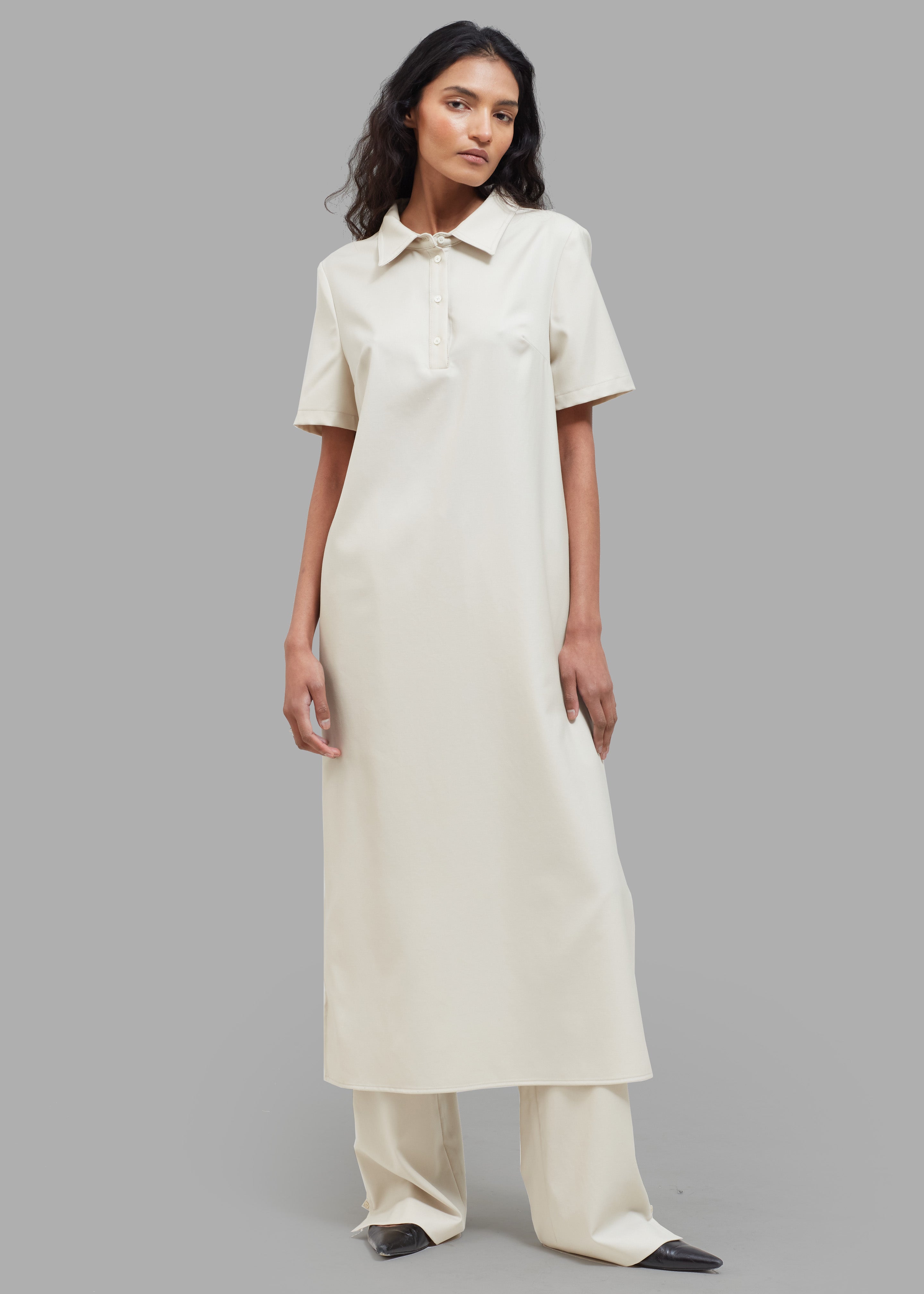 Loulou Studio Bira Polo Shirt Dress - Beige - 3
