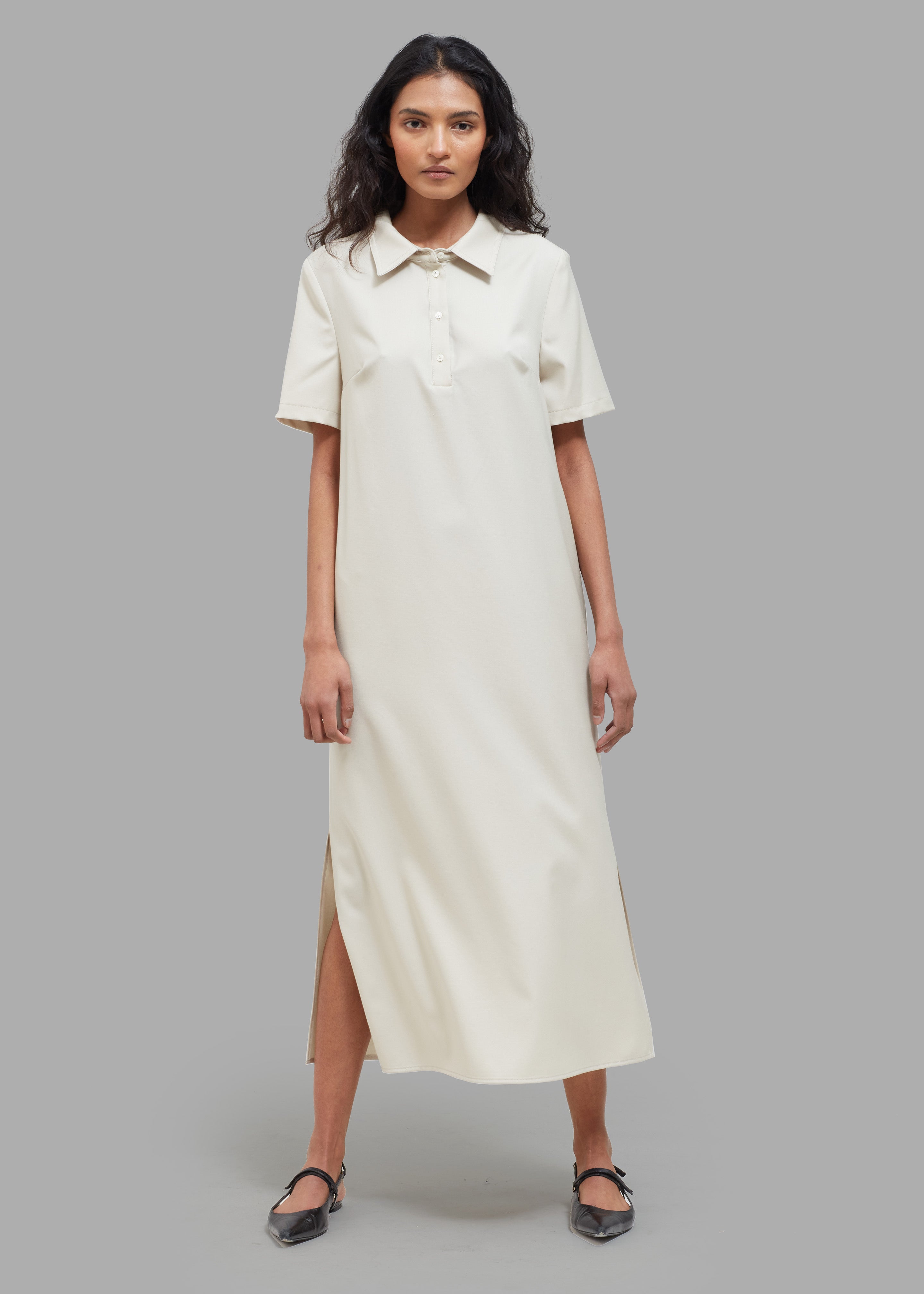 Loulou Studio Bira Polo Shirt Dress - Beige - 4