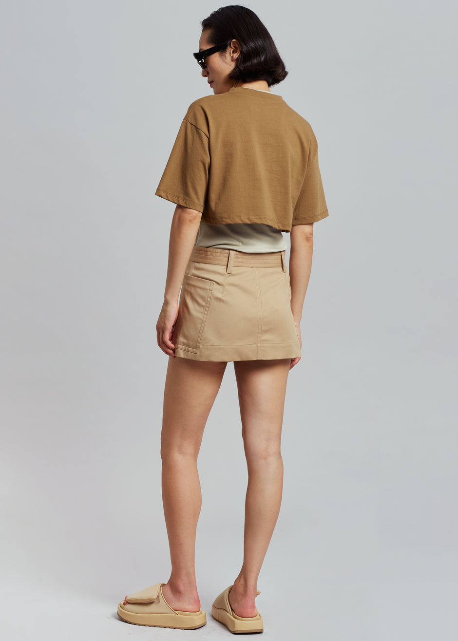 Low Classic Pocket Mini Skirt - Beige - 13