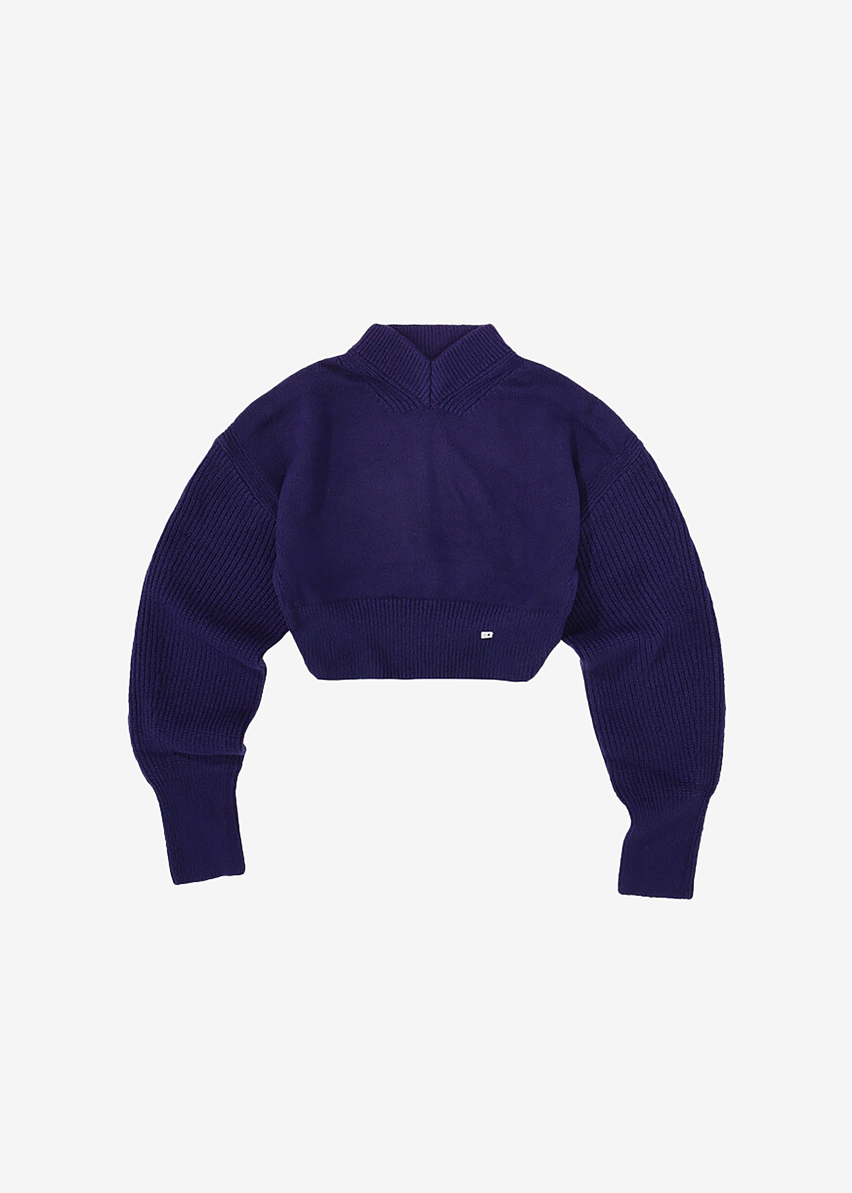 Low Classic Back Point Crop Knit - Purple - 6