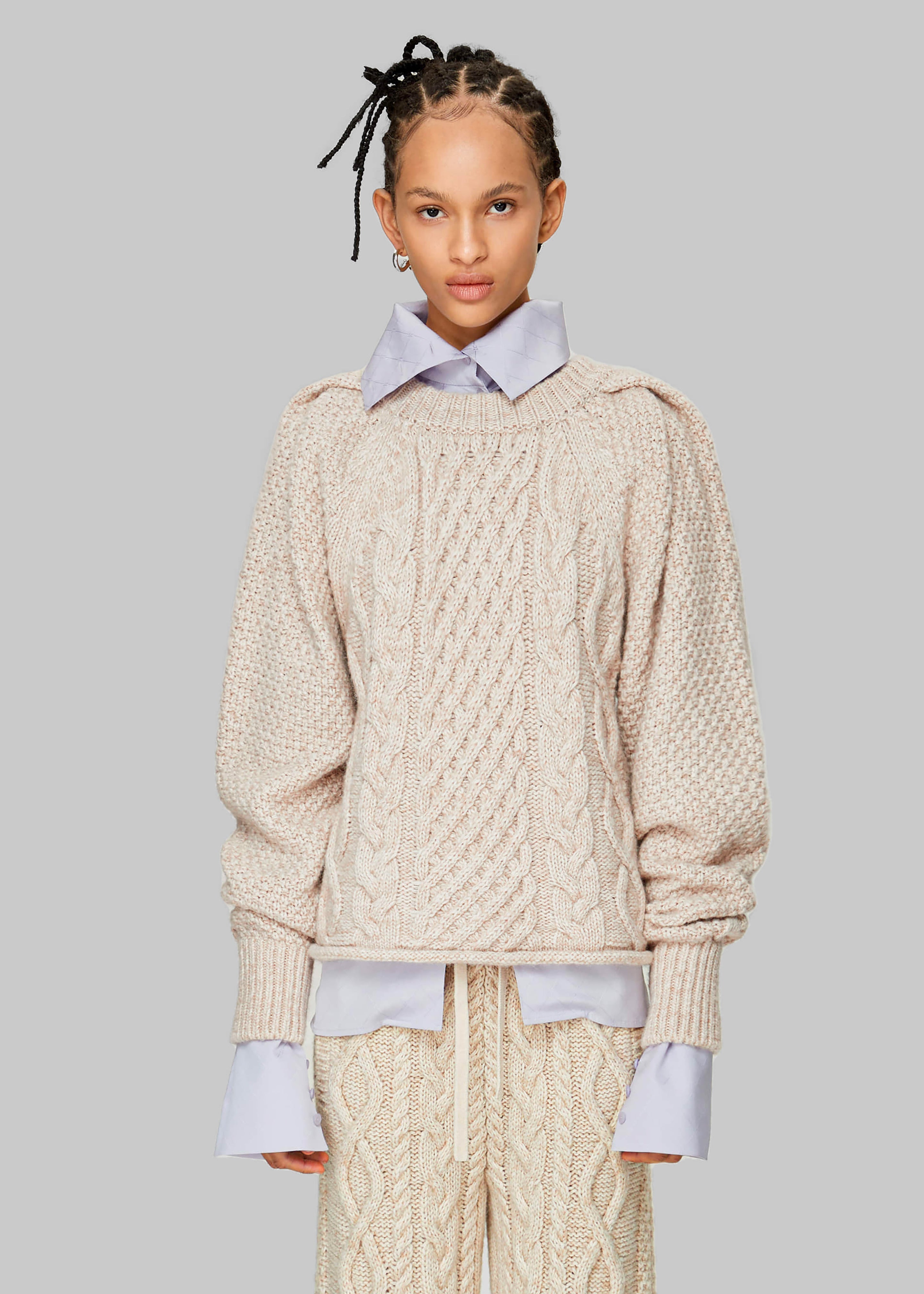 Low Classic Cable Top - Beige - 2