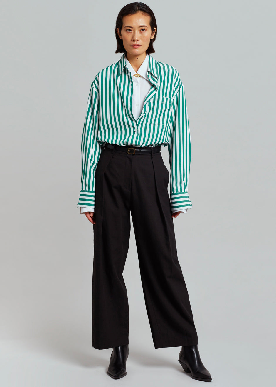 Lui Stripe Shirt - Green - 2