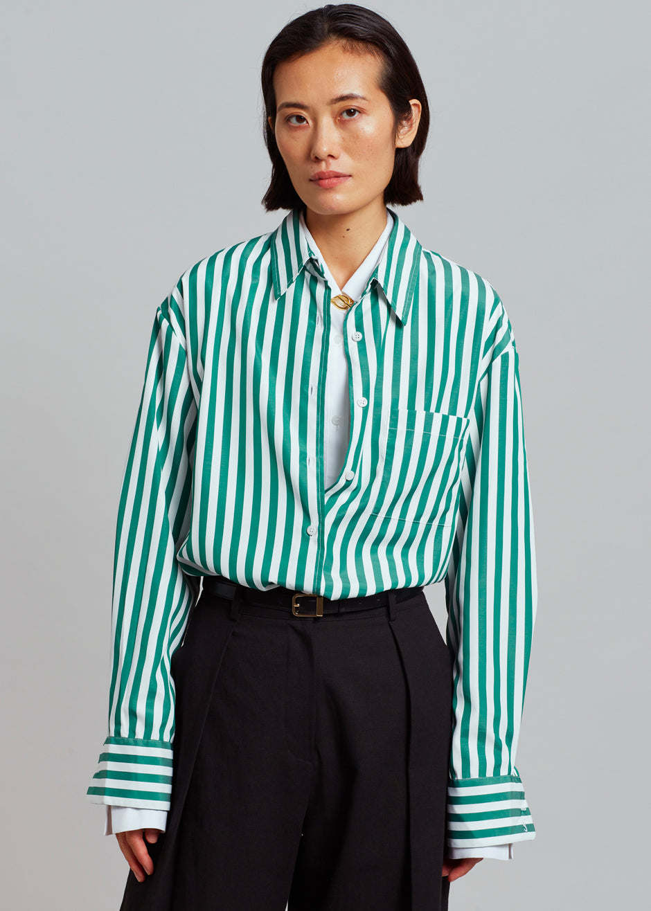 Lui Stripe Shirt - Green - 3