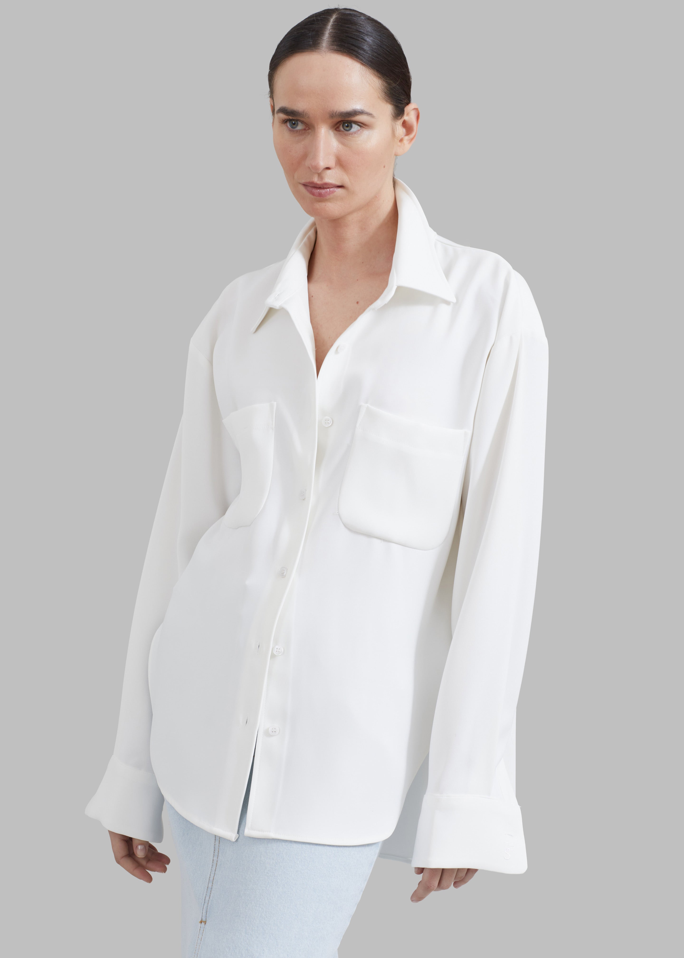 Macie Pocket Shirt - Ivory - 4