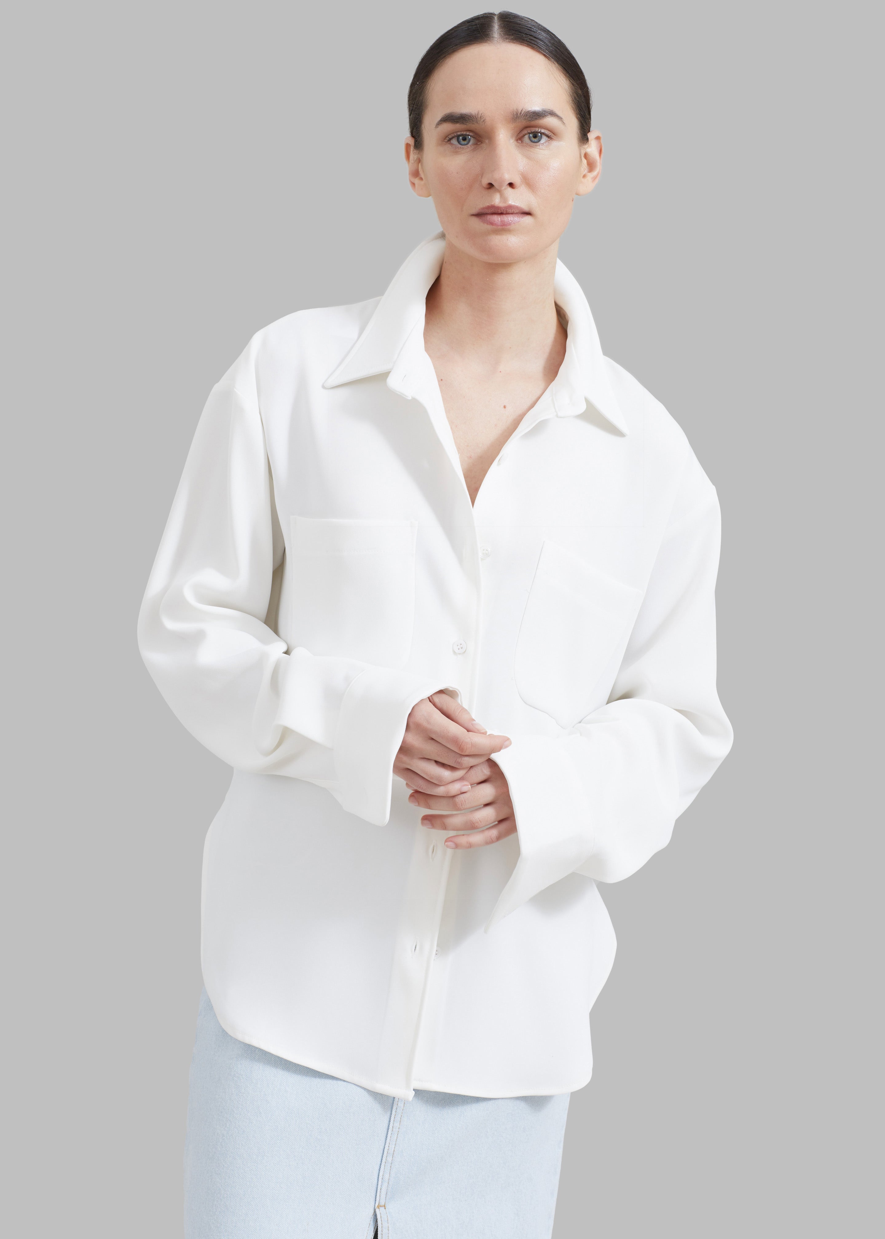Macie Pocket Shirt - Ivory - 7