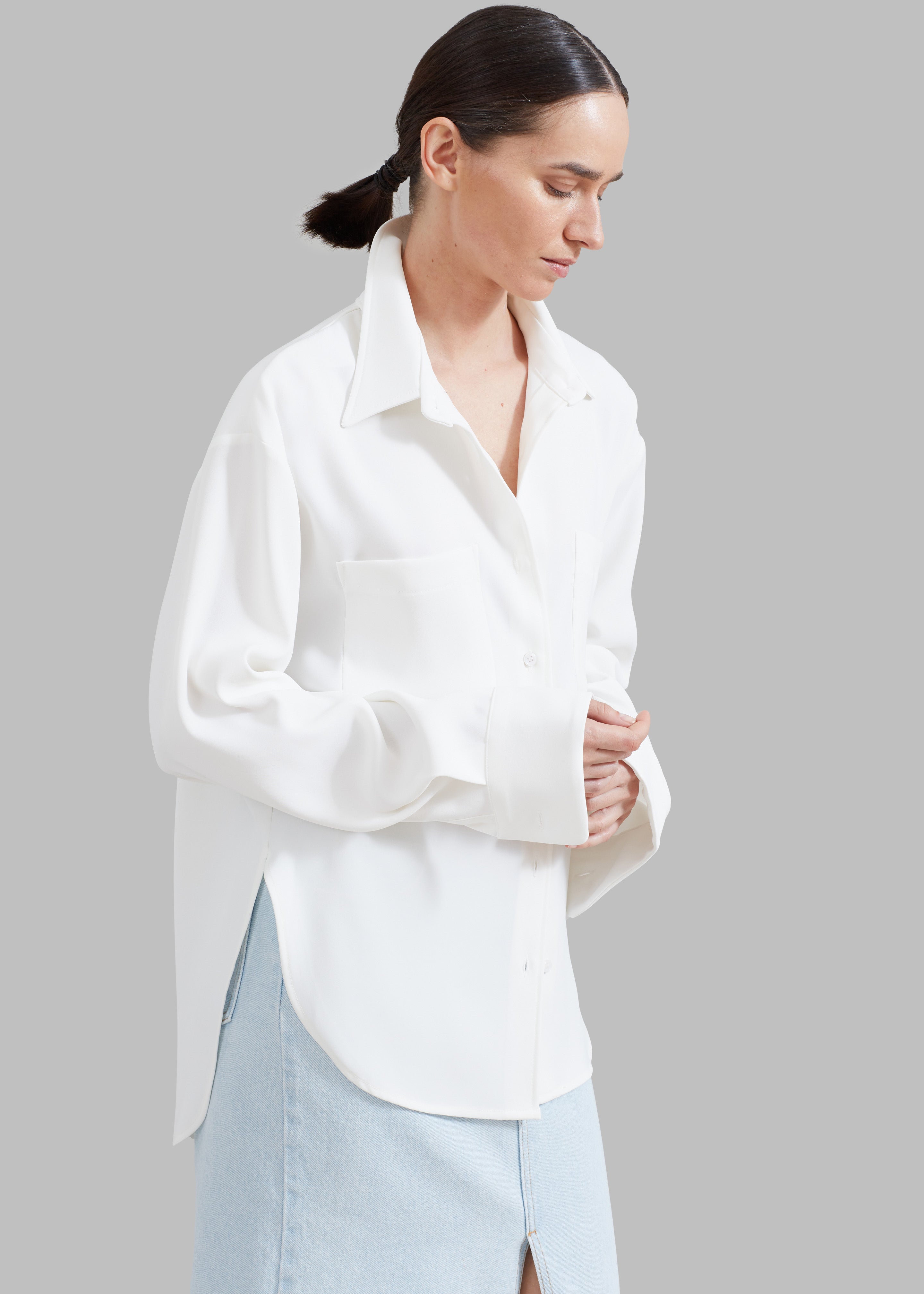 Macie Pocket Shirt - Ivory - 2
