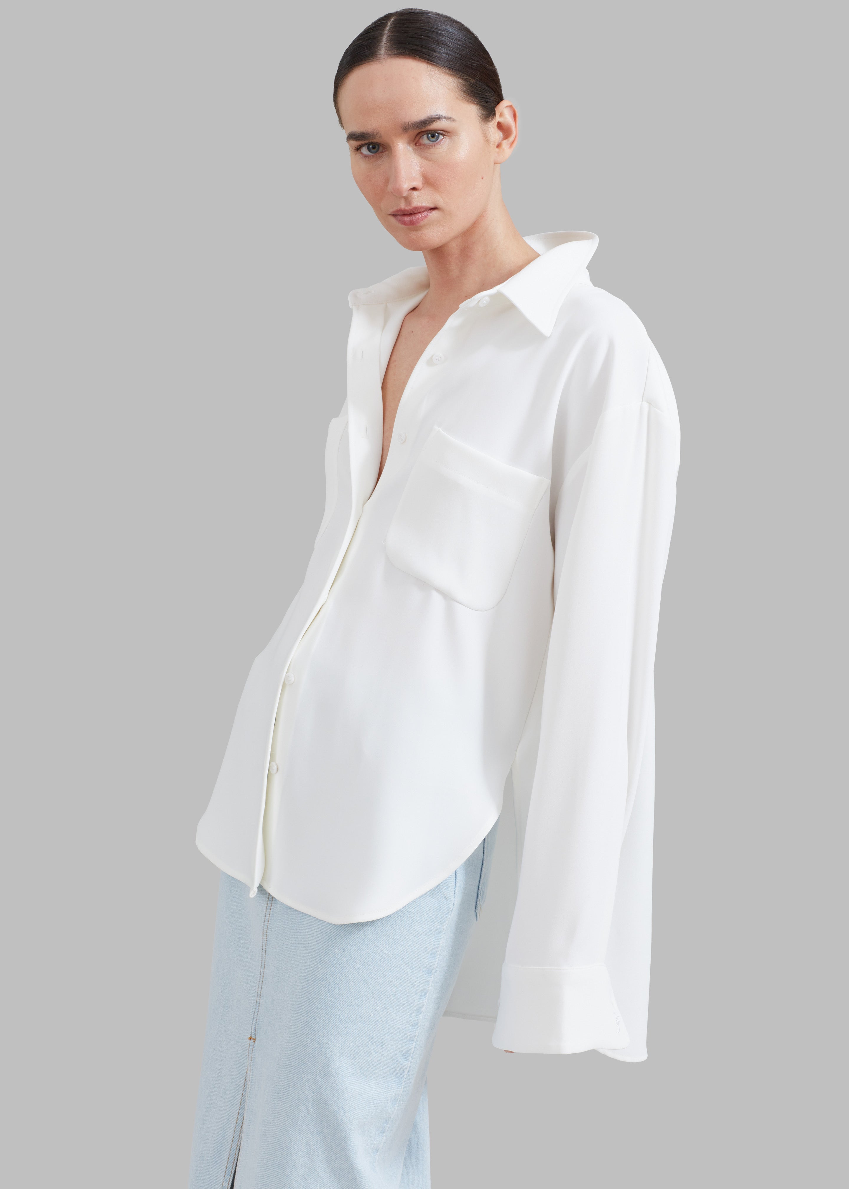 Macie Pocket Shirt - Ivory - 1