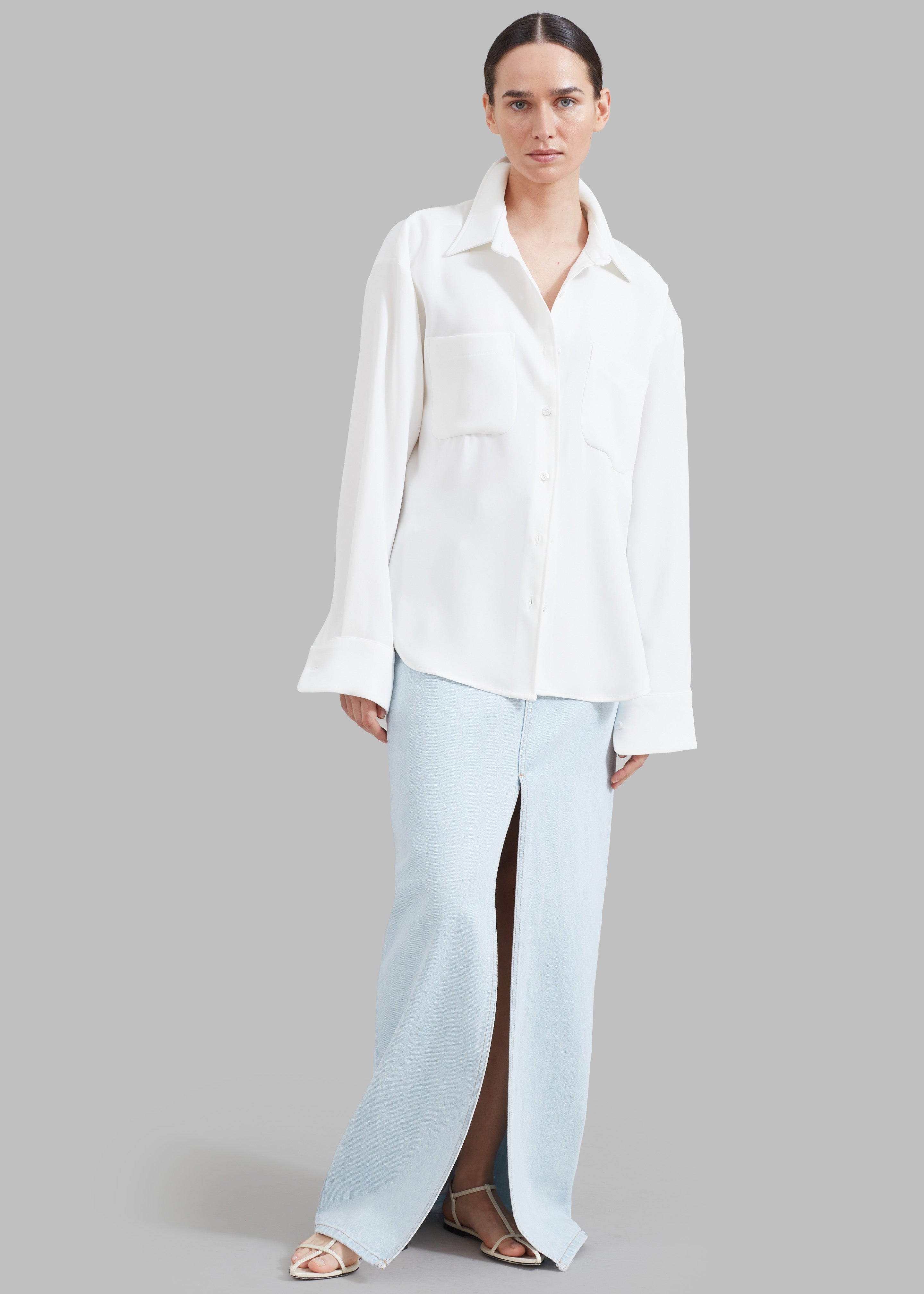 Macie Pocket Shirt - Ivory - 5