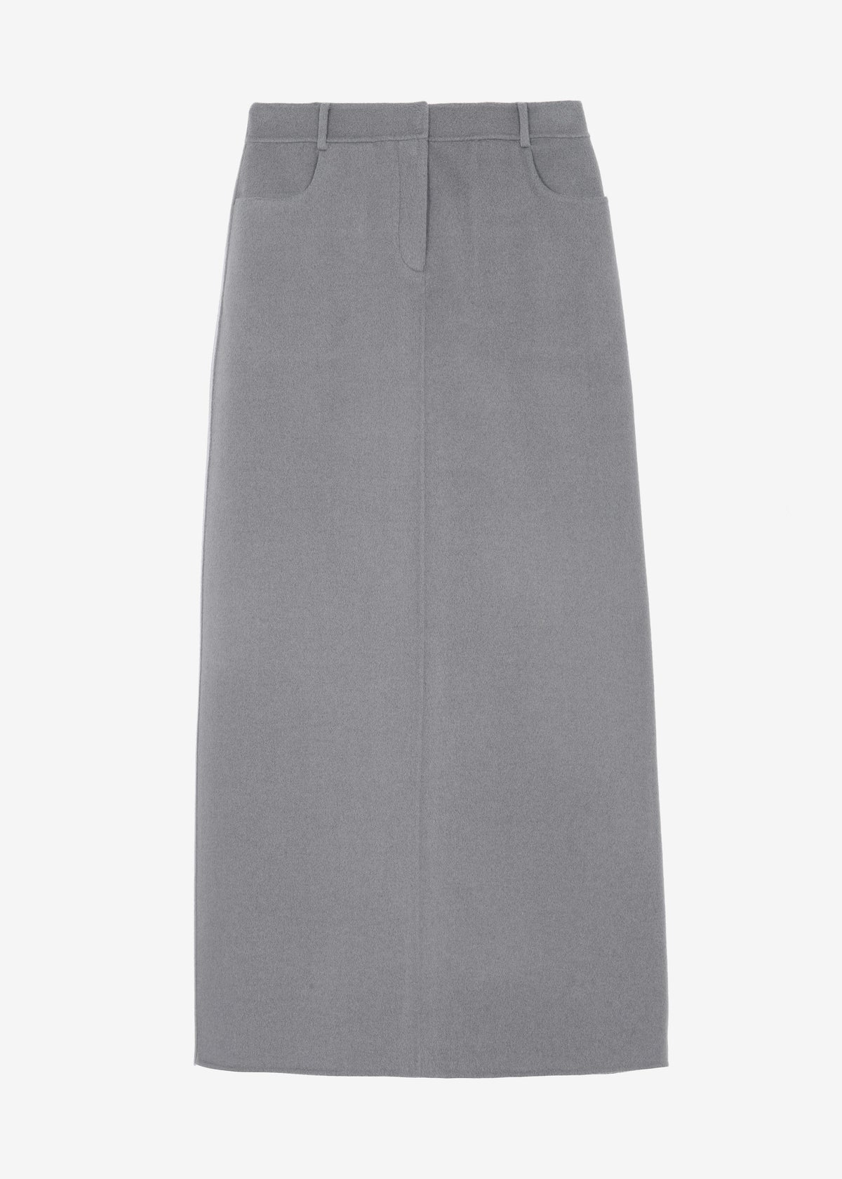 Malvo Long Wool Pencil Skirt - Grey - 11