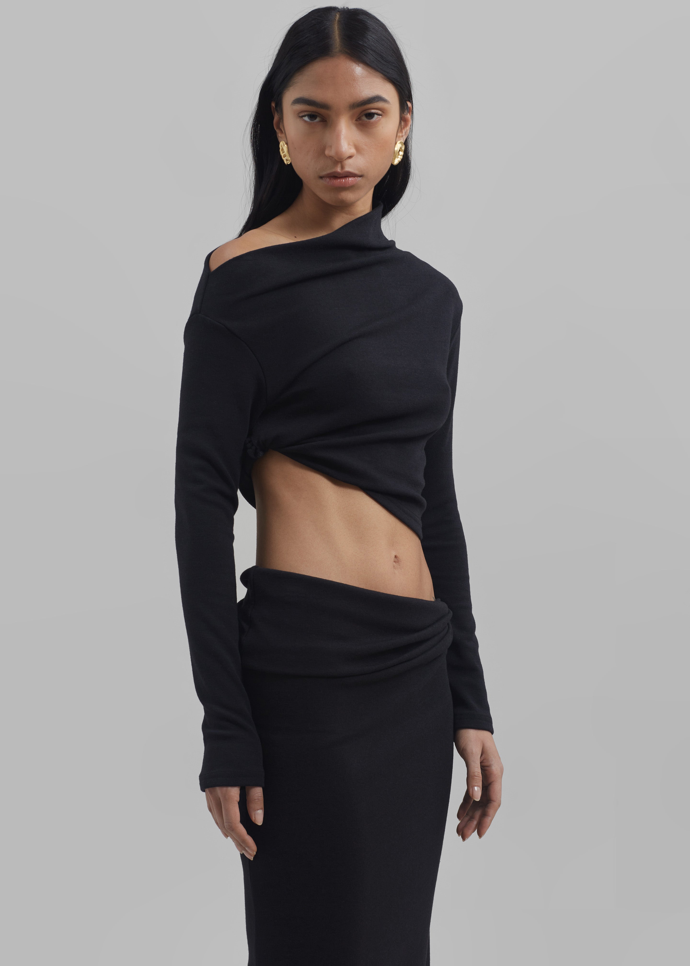 Margot Asymmetric Top - Black - 1