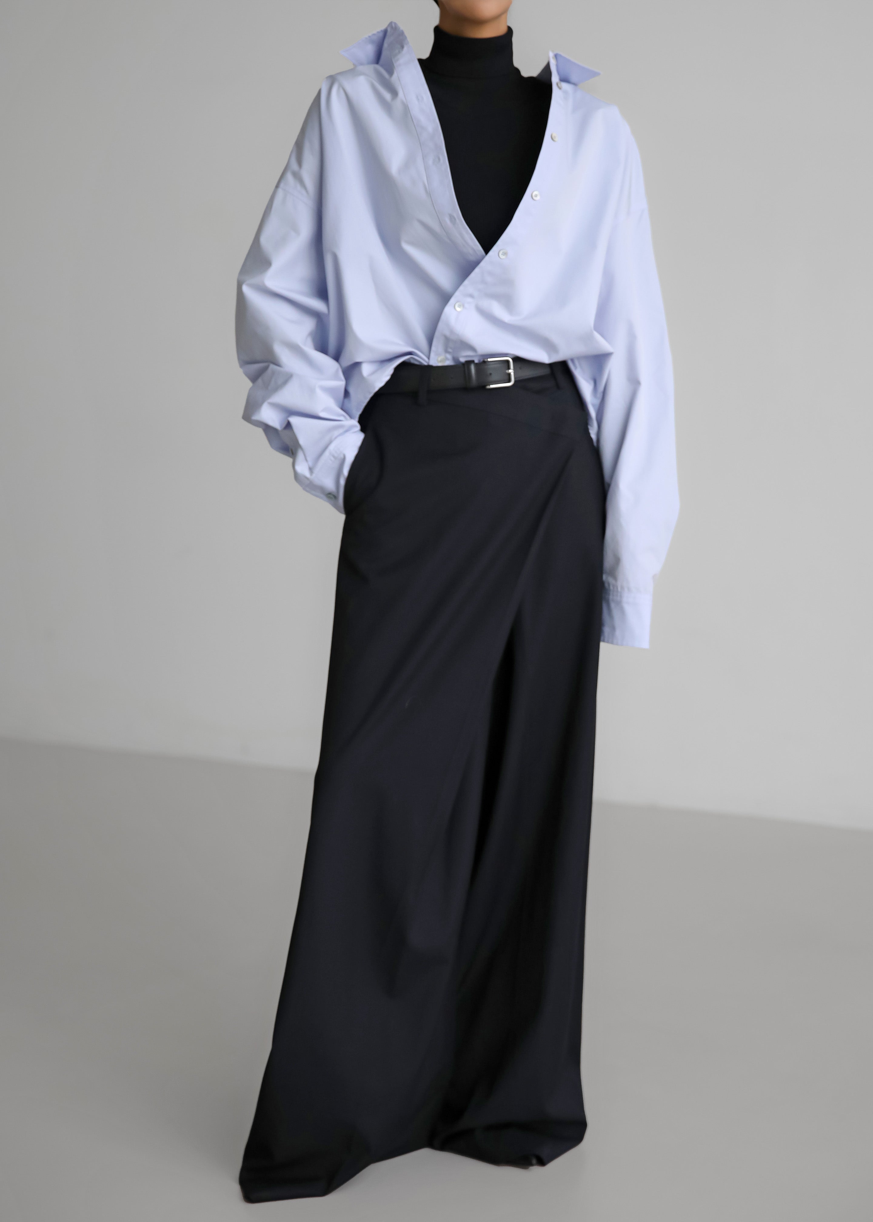 Marjorie Asymmetrical Trousers - Black - 1