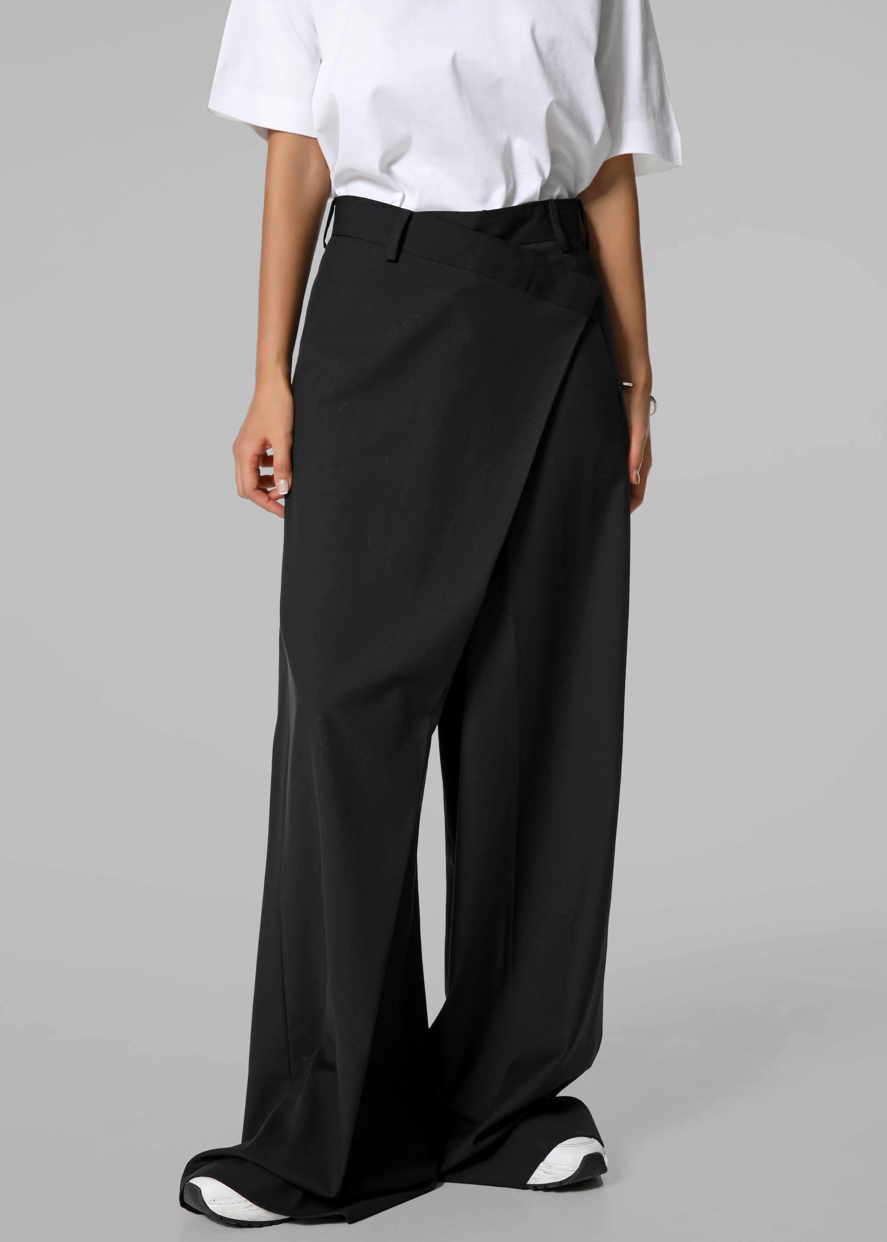 Marjorie Asymmetrical Trousers - Black - 5